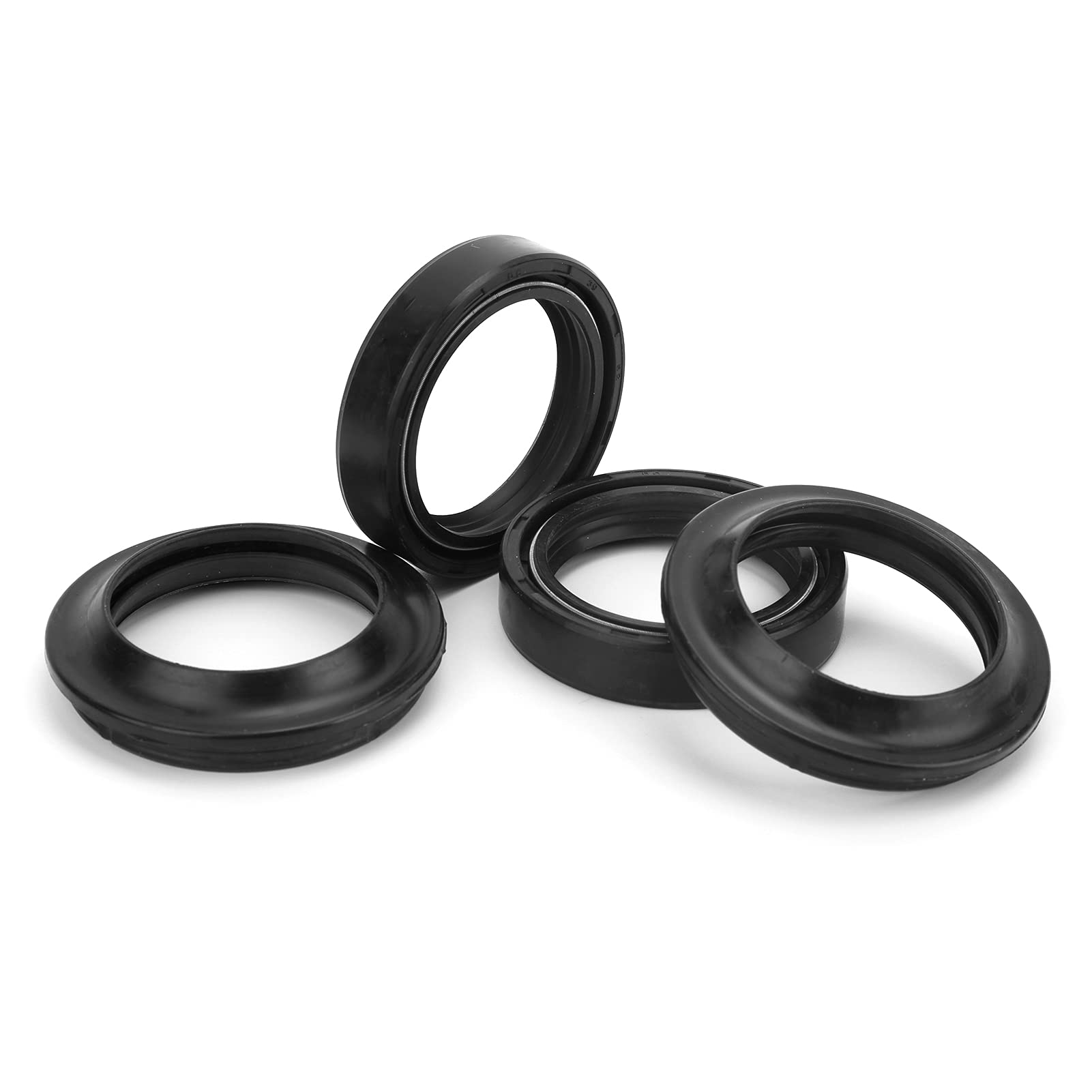 Motorcycle Front Fork Oil Seal Kit - 4PCS Replacement for Smooth Suspension Performance - Ideal for Off-Road, Street Bikes & Maintenance