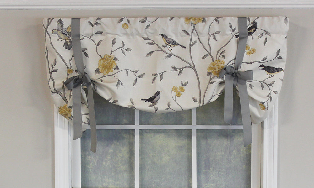 Trendy Bird Tie-Up Valance - Elegant Window Treatment for Bedroom & Living Room Decor