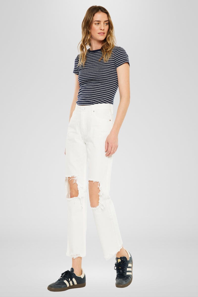 Blakely High Rise Straight Leg Jeans for Women - Stretchy Denim Pants, Comfortable & Flattering Fit - Perfect for Casual Wear, Office, and Date Night