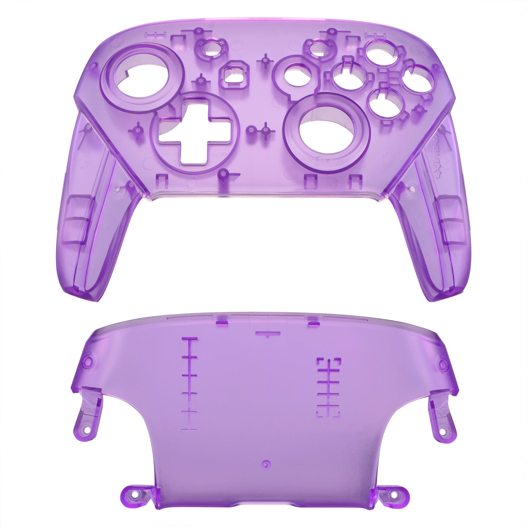 eXtremeRate Clear Atomic Purple Faceplate & Backplate for Nintendo Switch Pro Controller - DIY Replacement Shell Case (Controller Not Included) - Perfect for Gaming, Customization & Repair