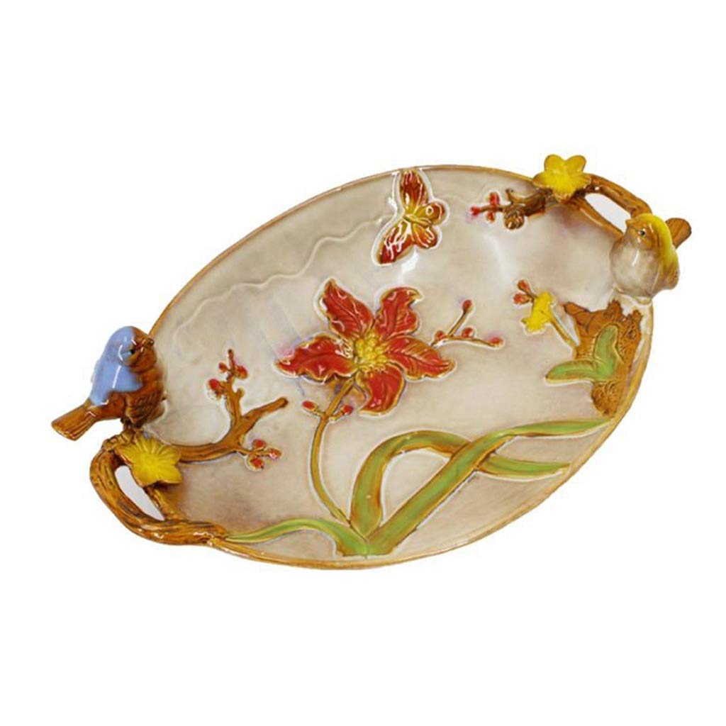 SHYPT Handmade Ceramic Decorative Tray - Jewelry & Key Organizer, Fruit Serving Dish, Home & Hotel Decor Gift - Perfect for Entryway, Bedroom, and Dining Table Display