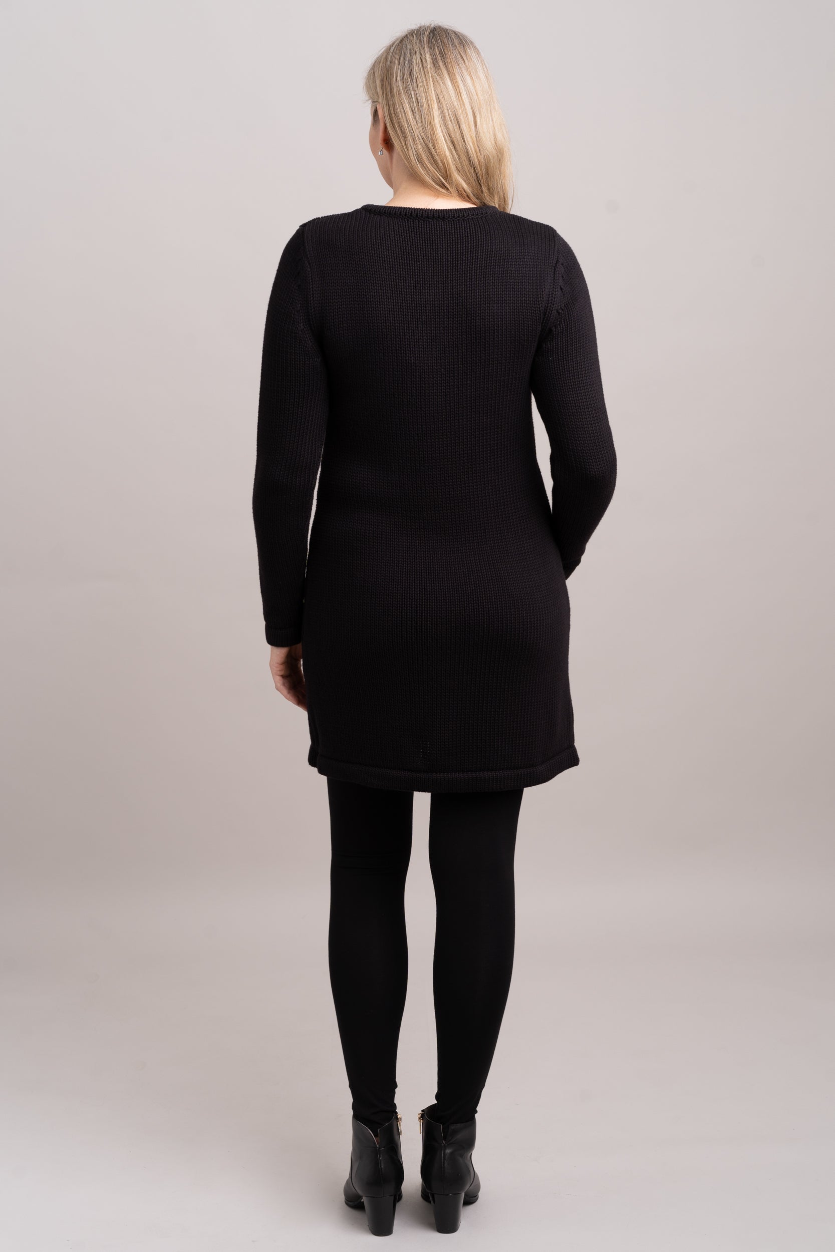Joni Sweater Women's Black Bamboo Cotton Blend Pullover | Soft & Breathable Knit Top for Casual Wear & Office Outfits