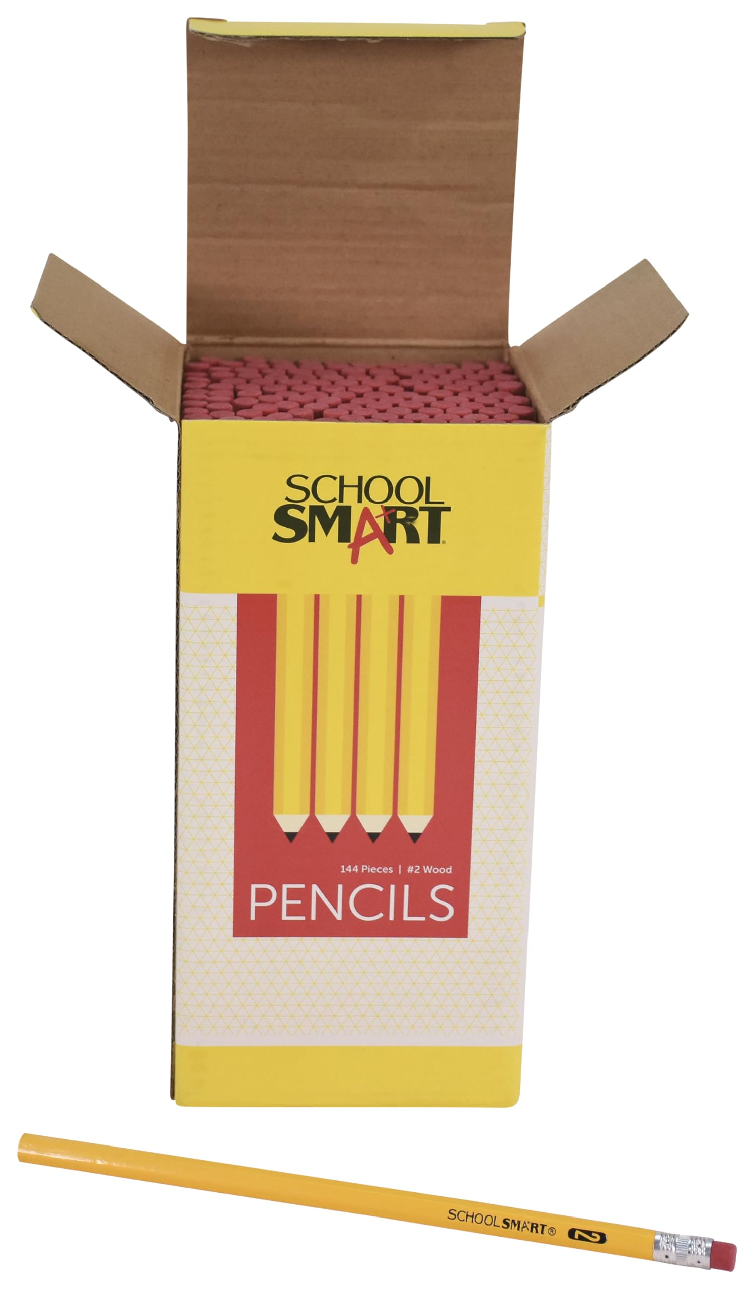 School Smart #2 Hexagonal Pencils - Pack of 144, Bulk Classroom Supplies for Teachers & Students - Perfect for Standardized Testing, Writing Practice & School Projects