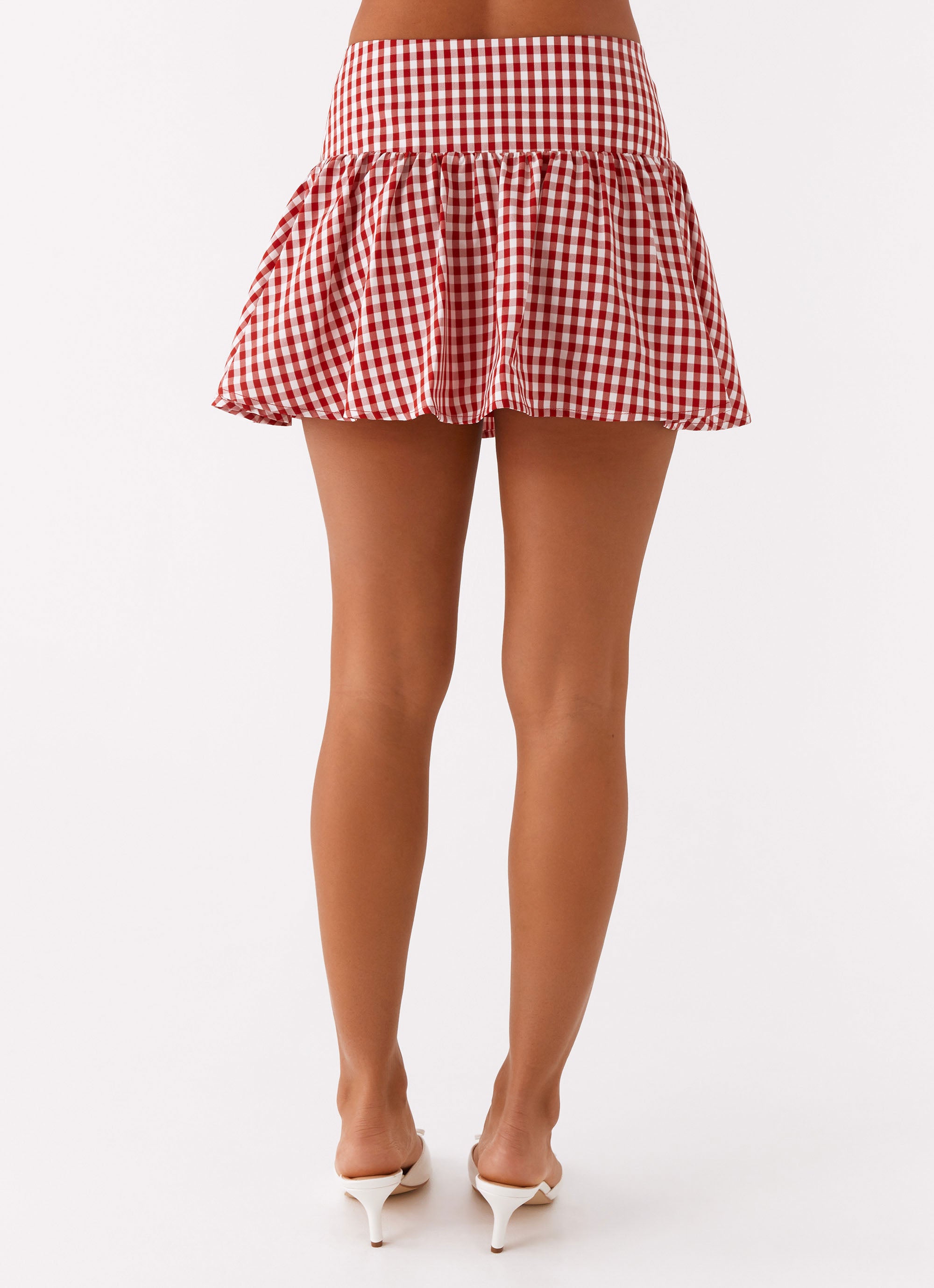 Bellamy Mini Skirt - Red Gingham Plaid Summer Skirt for Women | Casual Outfit, Beach Wear & Party Dress