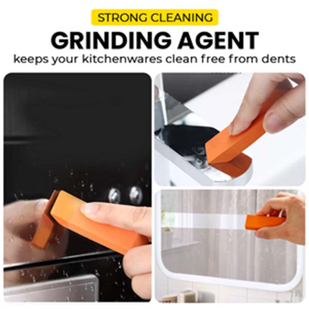 Premium Stainless Steel Rust & Stain Remover Eraser - Heavy Duty Magic Sponge for Tough Stains, Dirt & Grime - Ideal for Kitchen, Bathroom, Outdoor Tools & Automotive Cleaning (3-Pack)