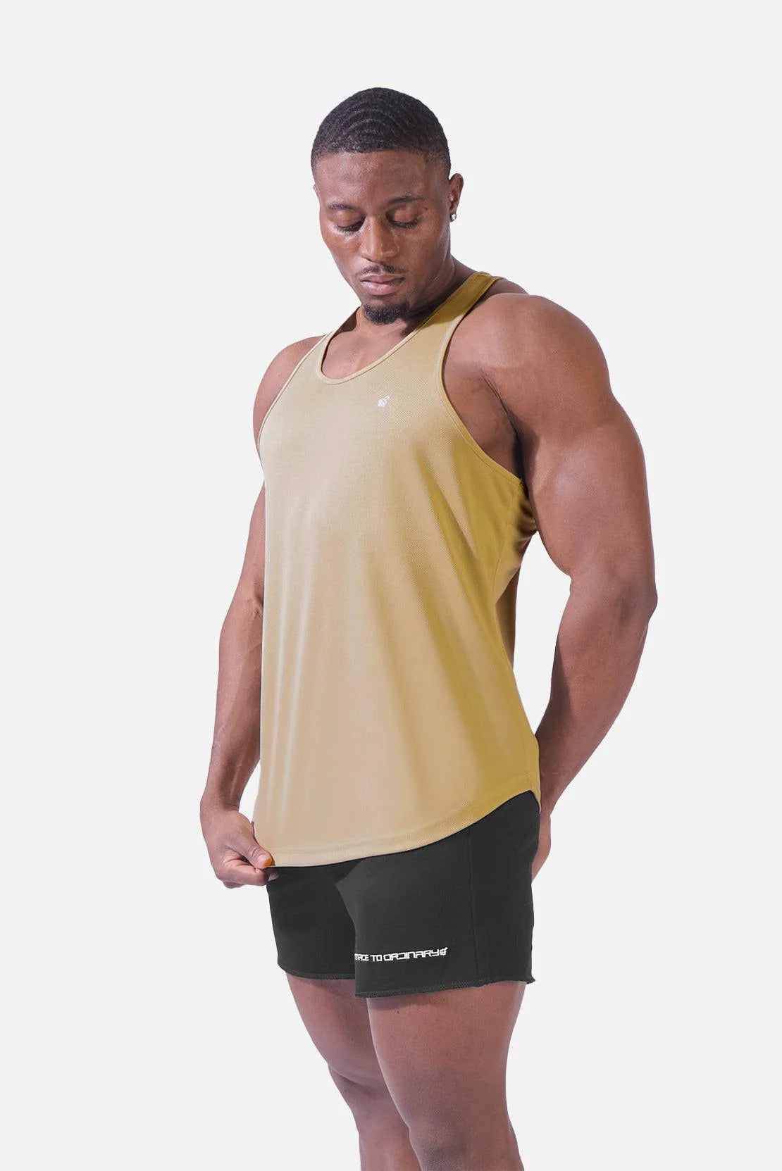 Jed North Microfiber Dri-Fit Tank Top - Khaki Beige | Moisture-Wicking Athletic Shirt for Workouts & Casual Wear