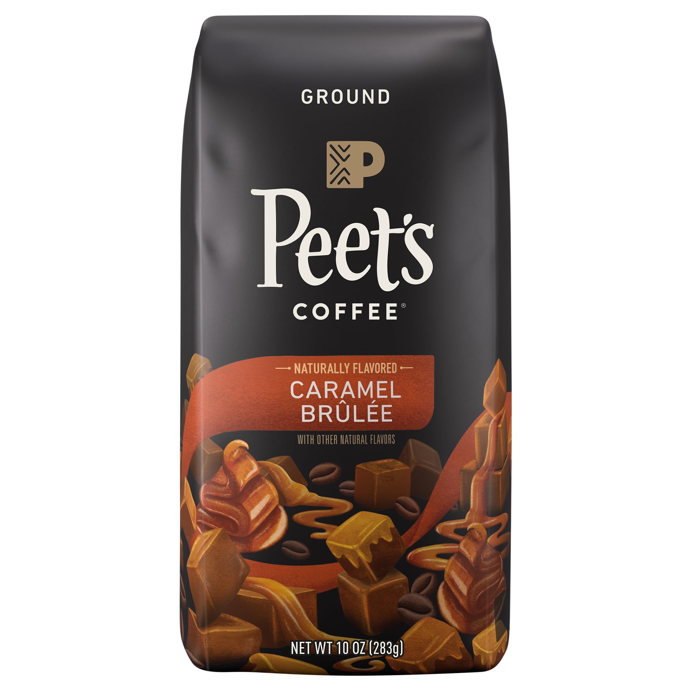 Peet's Coffee Caramel Brulee Flavored Ground Coffee - 10 Ounce Bag | Rich & Smooth Blend for Holidays, Gifts & Cozy Mornings