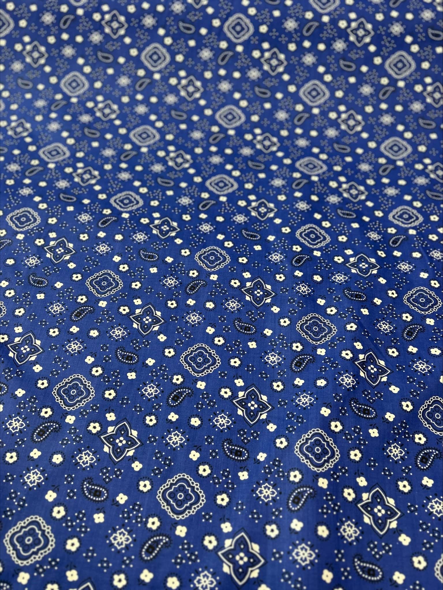 Premium Bandana Print Poly Cotton Fabric - 65% Cotton 35% Polyester - 60