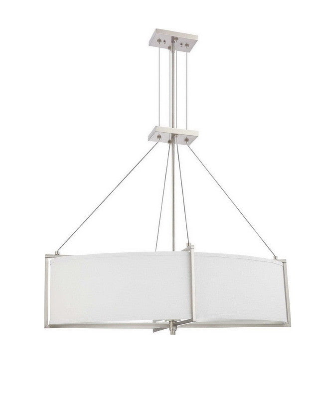 Nuvo Lighting 60 4346 Portia Collection Oval Six-Light Energy Star Efficient Fluorescent GU24 Chandelier in Brushed Nickel Finish - Perfect for Dining Room, Living Room, and Bedroom Lighting