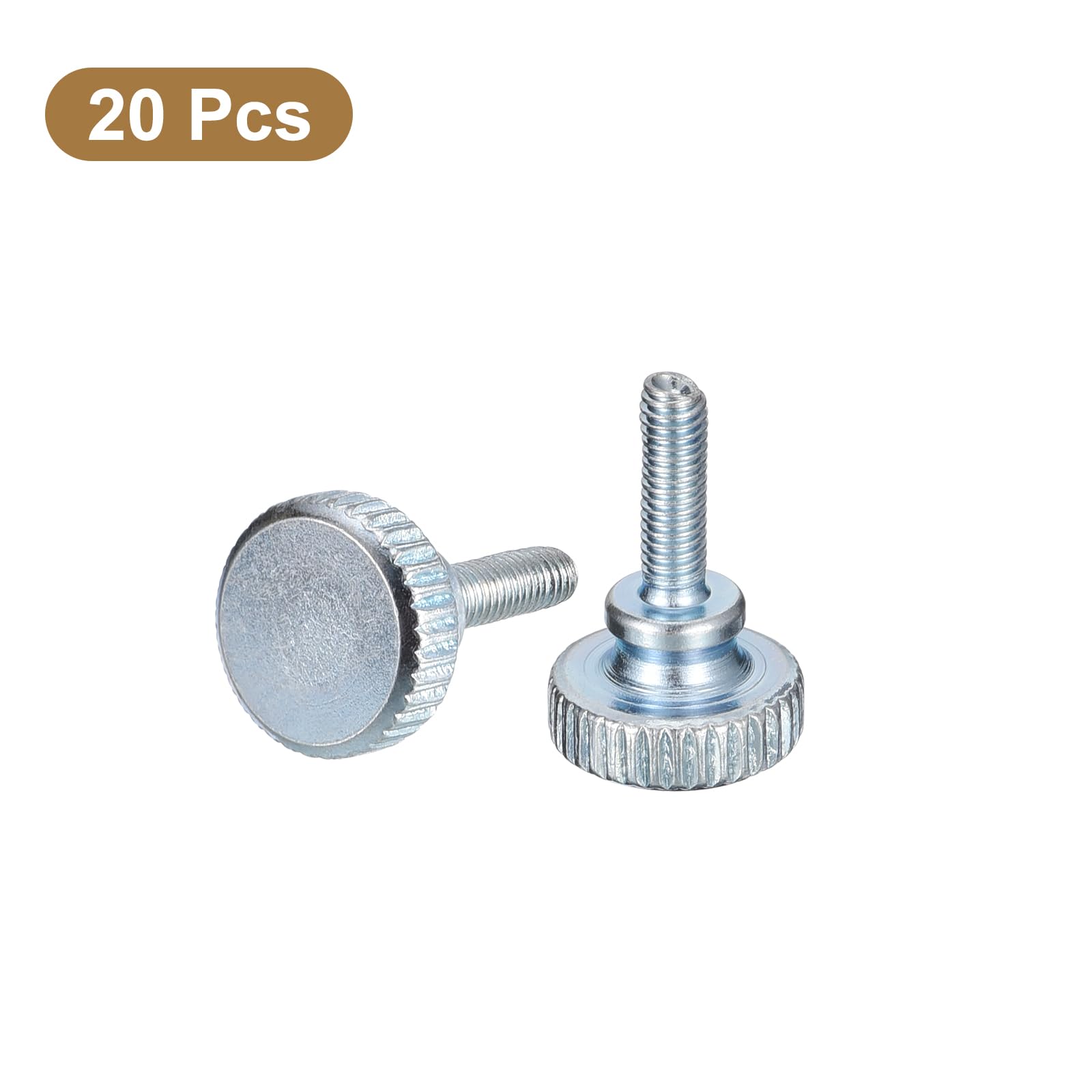 uxcell M3x10mm Knurled Thumb Screws, 20pcs Zinc Plated Fasteners for DIY & Electronics