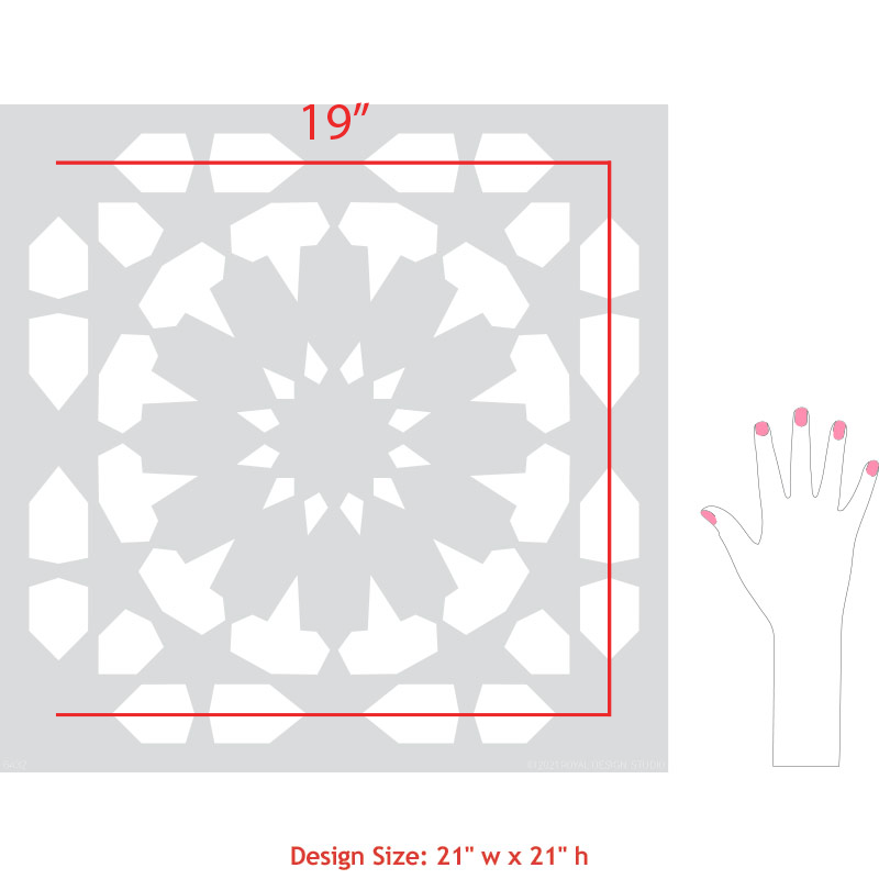 Marhaba Moroccan Tile Stencil - Reusable DIY Home Decor Stencil for Walls, Floors & Furniture | Perfect for Arabic, Mediterranean & Boho Style Home Projects