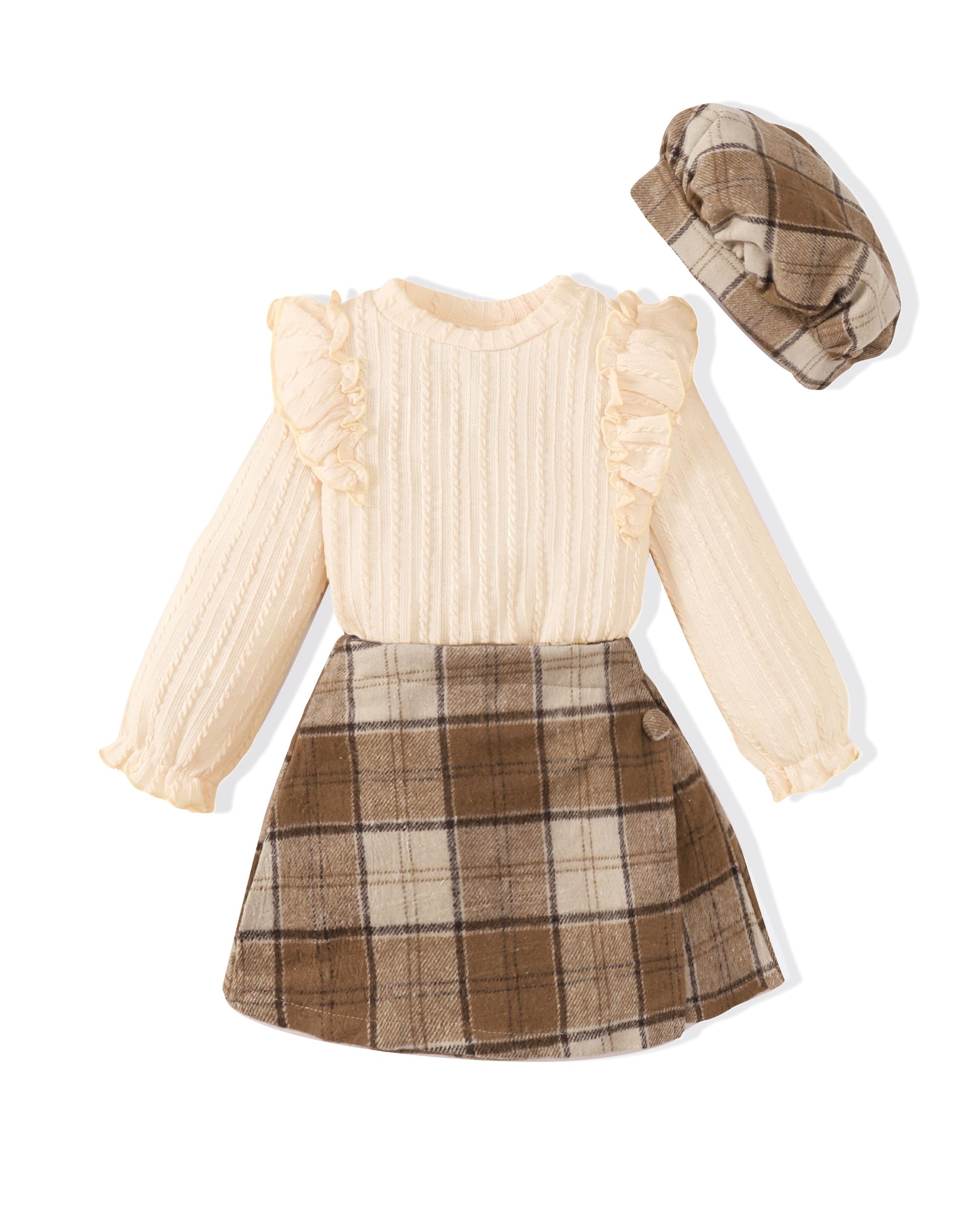 Adorable Toddler Girl Outfit Set - Plaid Mini Skirt & Top for Girls 18M-8T | Cute Kids Clothes for Playdates, School & Special Occasions