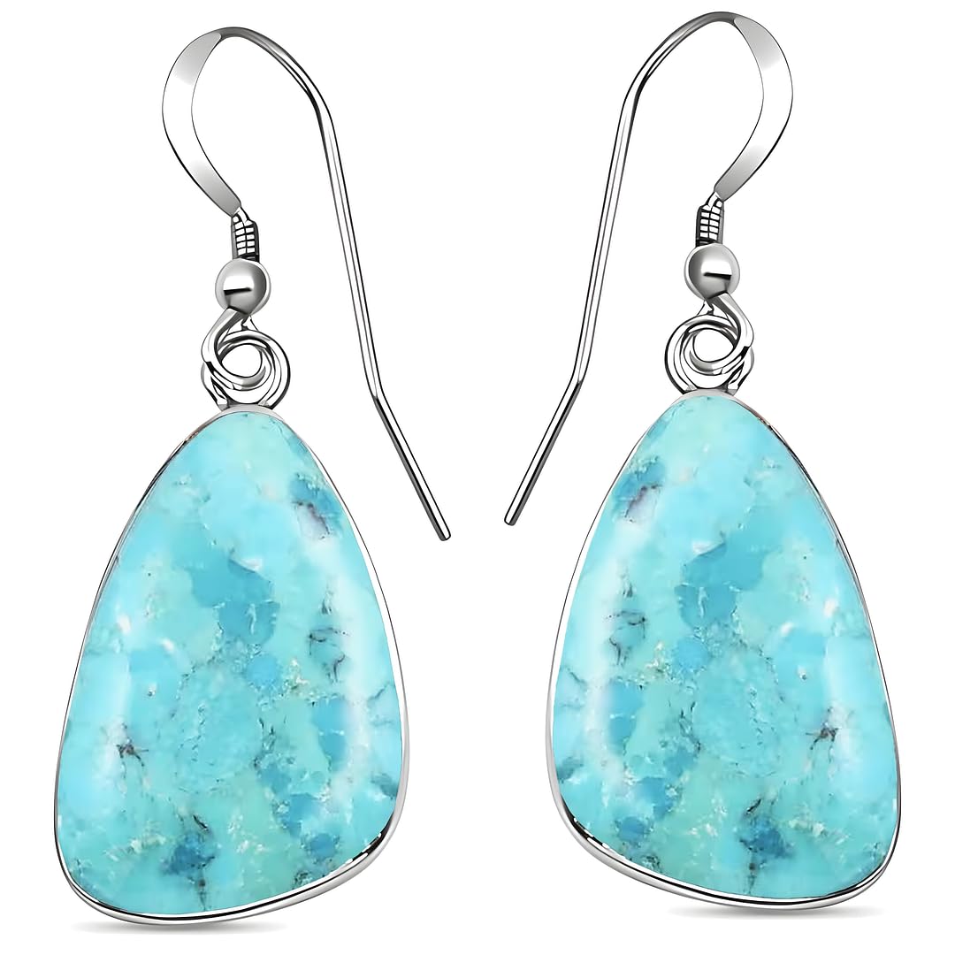 925 Sterling Silver Turquoise Drop Dangle Earrings for Women - Boho Western Jewelry, Birthday Gift for Her | Perfect for Casual Wear, Parties & Special Occasions