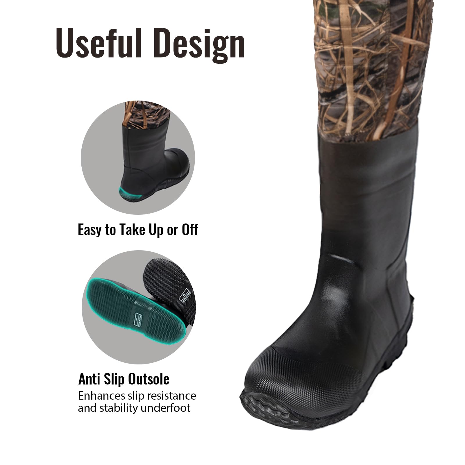 **Kids Neoprene Fishing Waders with Boots – Lightweight Chest Waders for Toddlers & Youth – Ideal for Hunting, Fishing & Outdoor Adventures**