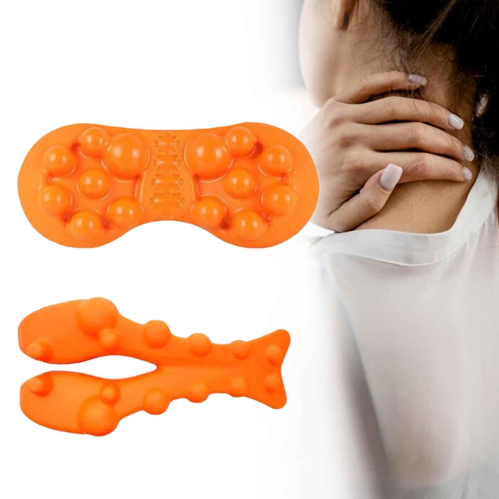Amagogo 2-Point Back Massager for Upper Back & Trapezius - Neck & Shoulder Pain Relief - Portable Massage Tool for Carpet, Yoga, Floor - Perfect for Men & Women - Use at Home, Office, or Gym