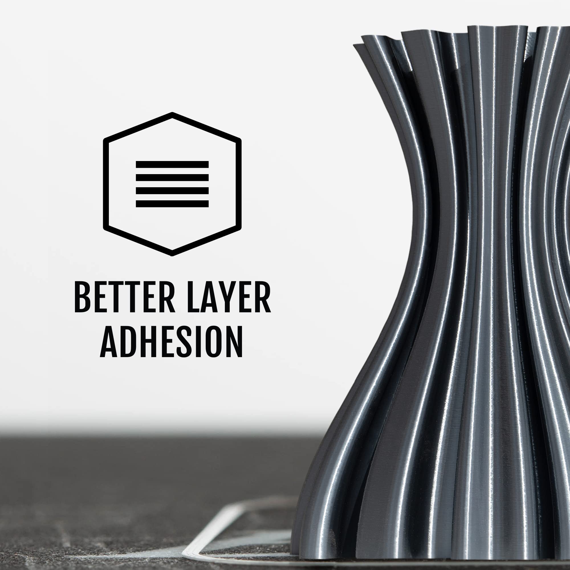 HATCHBOX Metallic Gray PLA 3D Printer Filament 1.75mm - High Precision +/-0.03mm Dimensional Accuracy, 1kg Spool for Smooth 3D Printing - Perfect for Cosplay Props, Model Making and DIY Projects