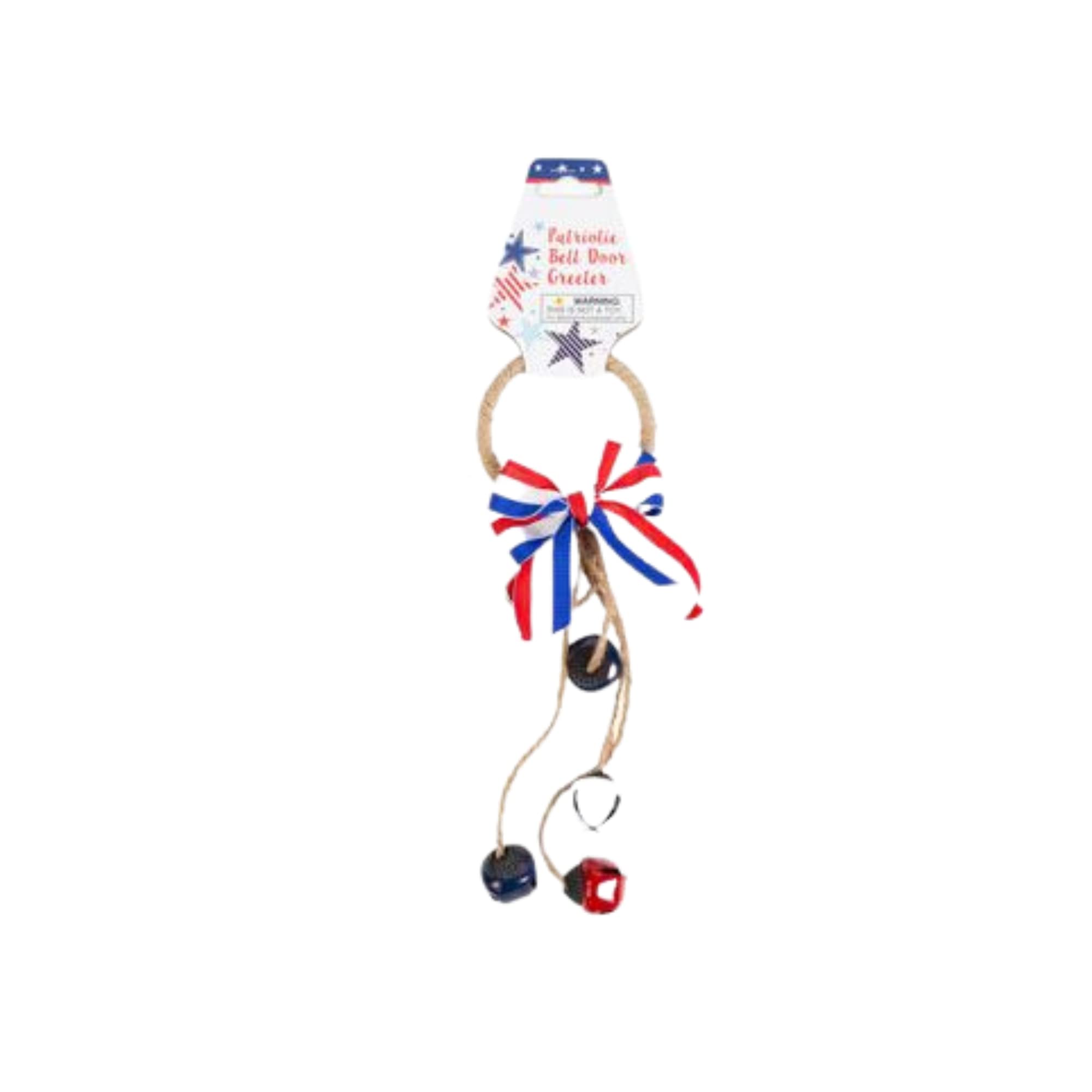 Patriotic Glittery Red White & Blue Door Knob Hanger - 3 Pack with Red & Blue Bow | Festive Holiday Welcome Greeter for Independence Day, Memorial Day & 4th of July Decorations