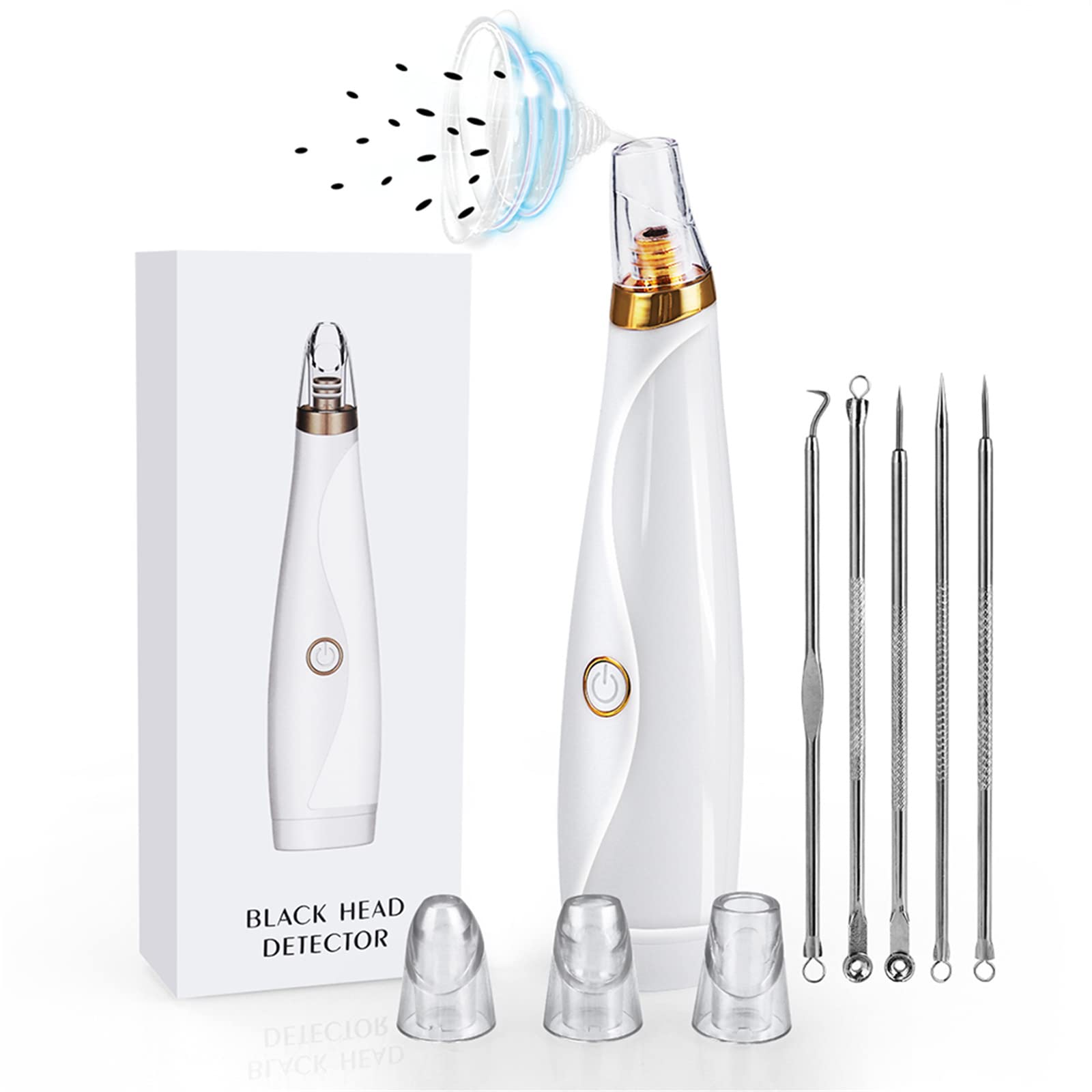 KOAVAE Blackhead Remover Vacuum - Pore Cleaner & Pimple Extractor with 5 Attachments & 3 Suction Levels - Acne Treatment Kit for Face, Nose & Body - Perfect for Daily Skincare & Spa Treatments
