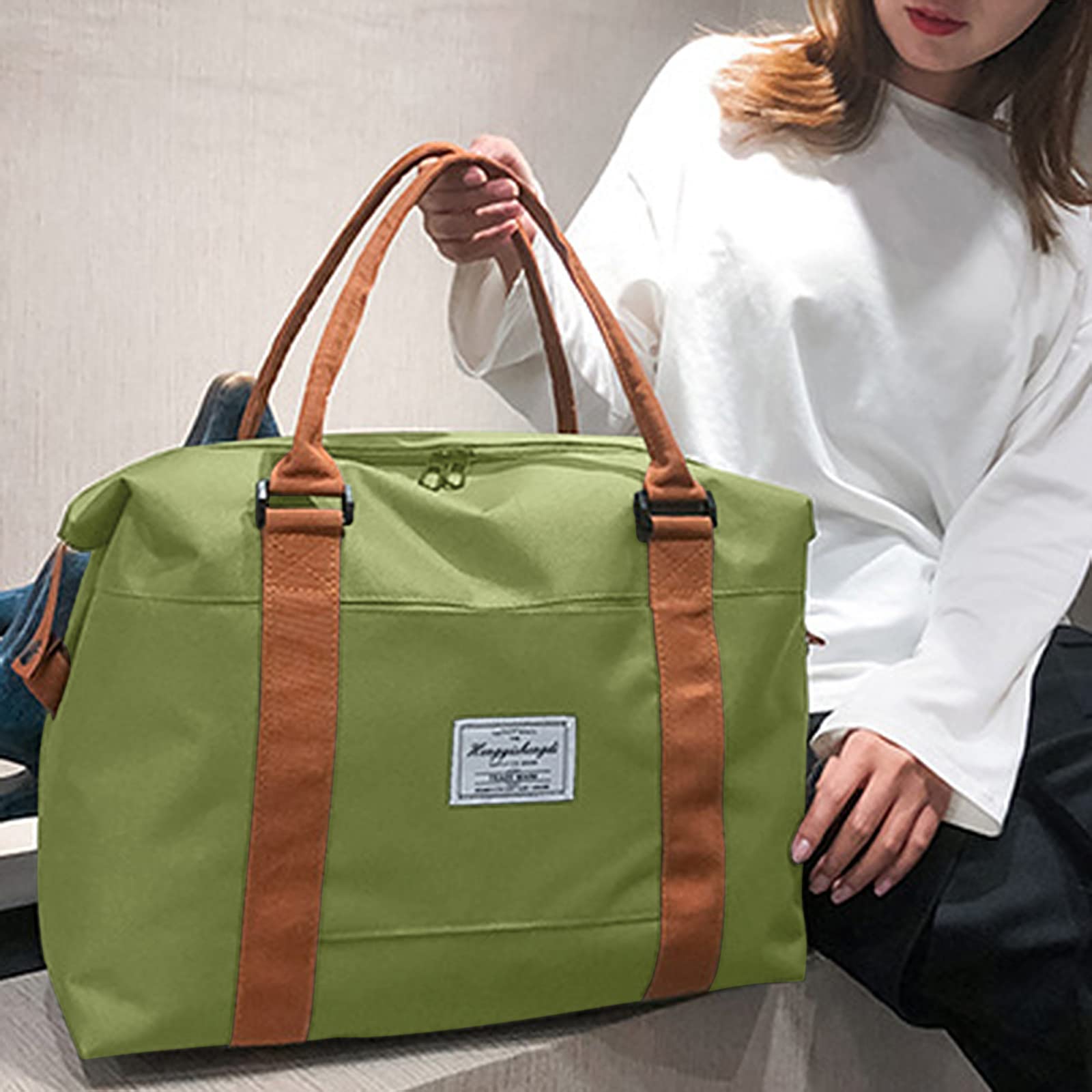 Large Expandable Travel Tote Bag - Lightweight Duffle Gym Bag for Men & Women - Spacious Sports & Weekend Overnight Bag - Perfect for Workouts, Travel & Outdoor Adventures