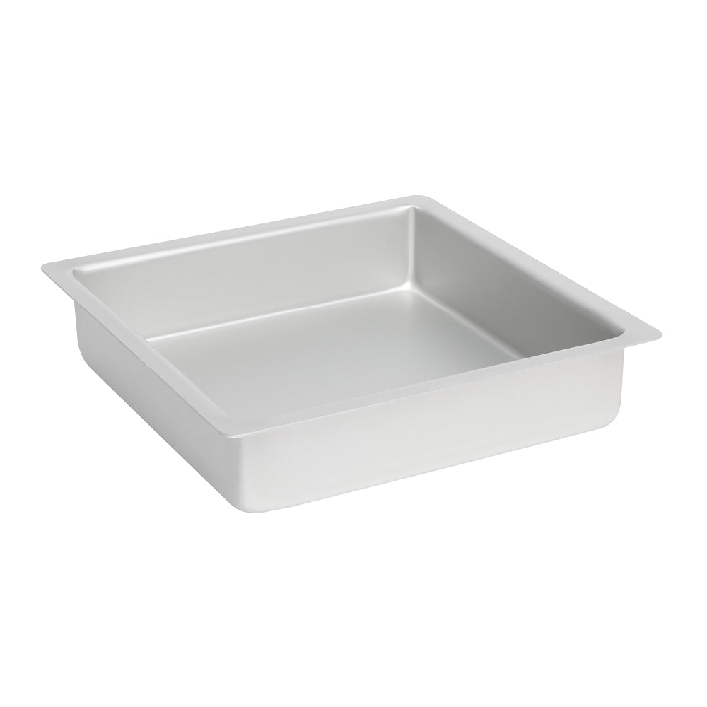 Premium Silver Anodized 8-Inch Square Cake Pan - Non-Stick Baking Pan for Perfect Brownies, Bars & Sheet Cakes - Ideal for Home Baking, Parties & Holiday Desserts