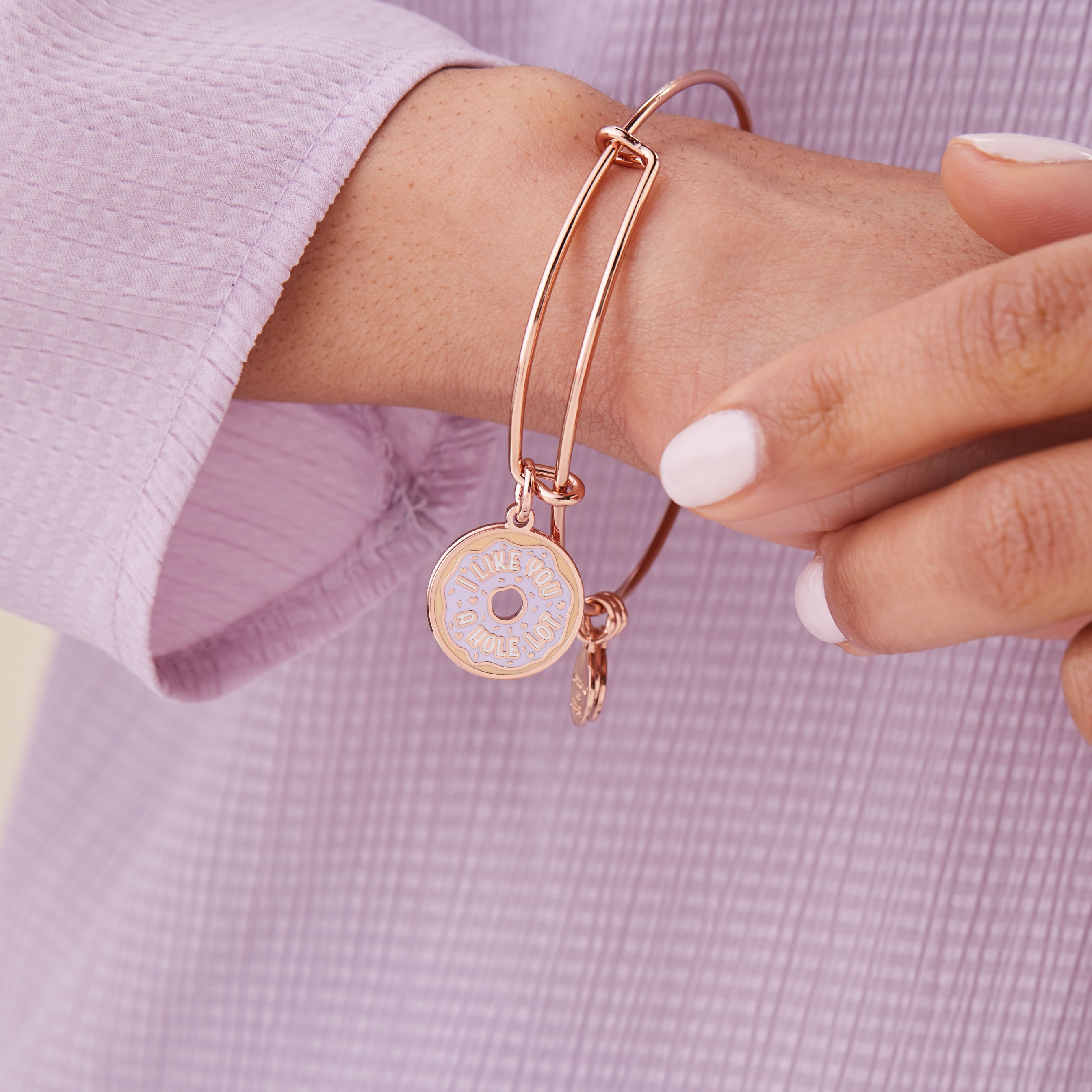 I Like You A Hole Lot' Donut Bangle Bracelet - Cute Donut Jewelry for Women, Fun Friendship Gift for Besties, Perfect for Valentine's Day & Birthday Celebrations