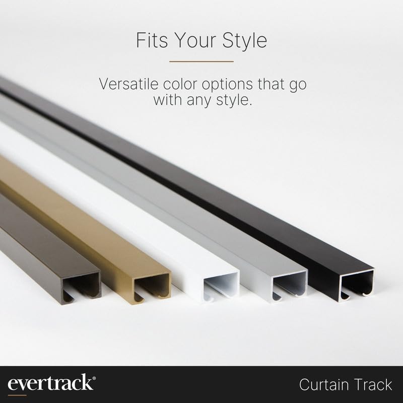 Ceiling Mounted Curtain Track Rail System - 12ft Anodized Silver Aluminum Curtain Rod for Drapes, Room Dividers & Window Treatments | Made in USA | Perfect for Living Room, Bedroom & Office Partitions