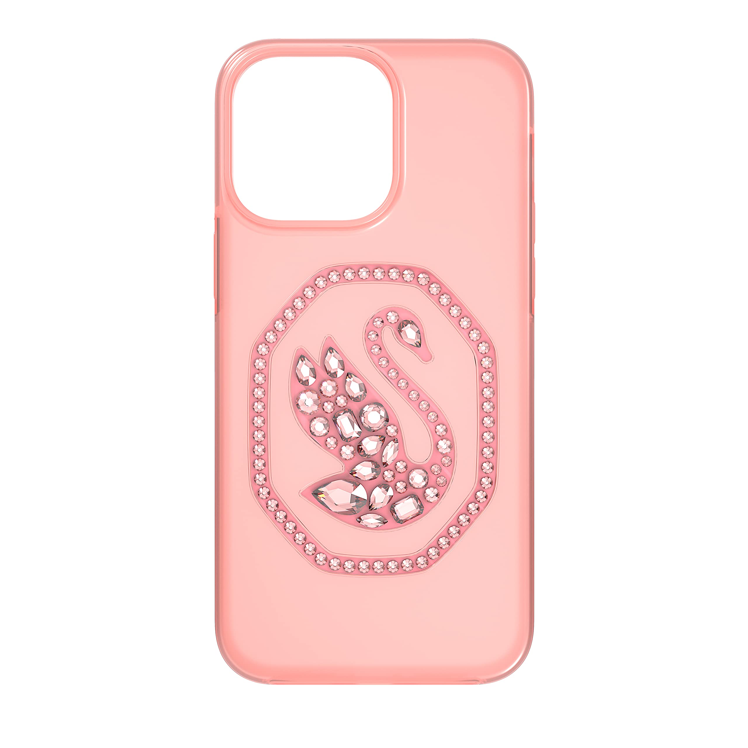 Swarovski Signum Swan Rhinestone Phone Case for iPhone 14 Pro Max - Elegant Pink Crystal Cover for Women, Perfect for Parties, Weddings & Special Occasions