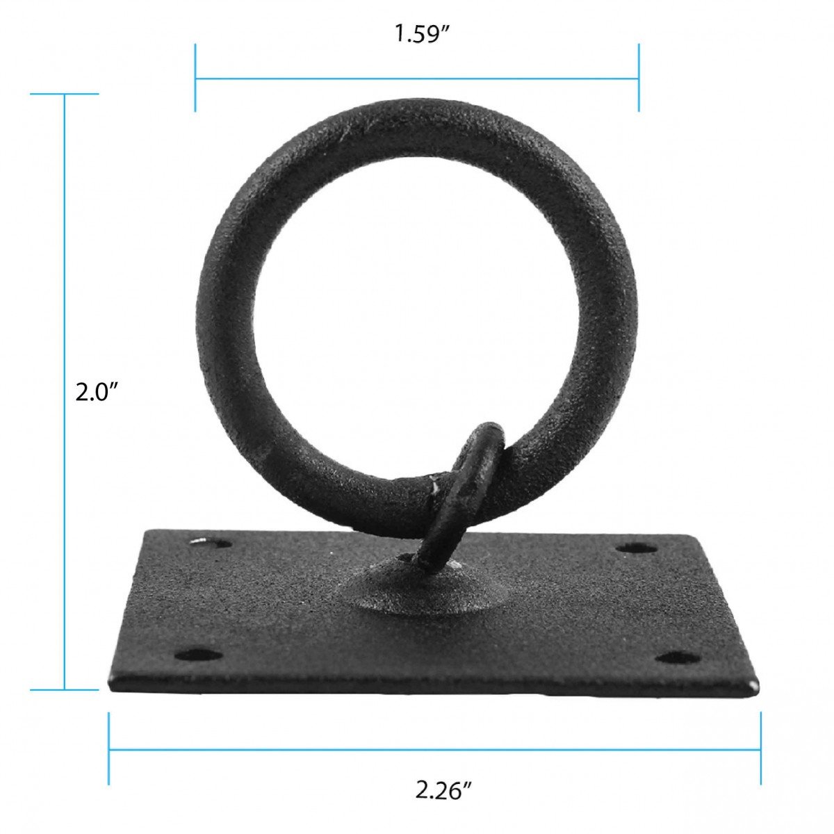 Black Wrought Iron Ring Cabinet Pulls 2.26 Inch - Vintage Drawer Handles with Mounting Hardware - Perfect for Kitchen Cabinets, Bathroom Vanities & Furniture Restoration