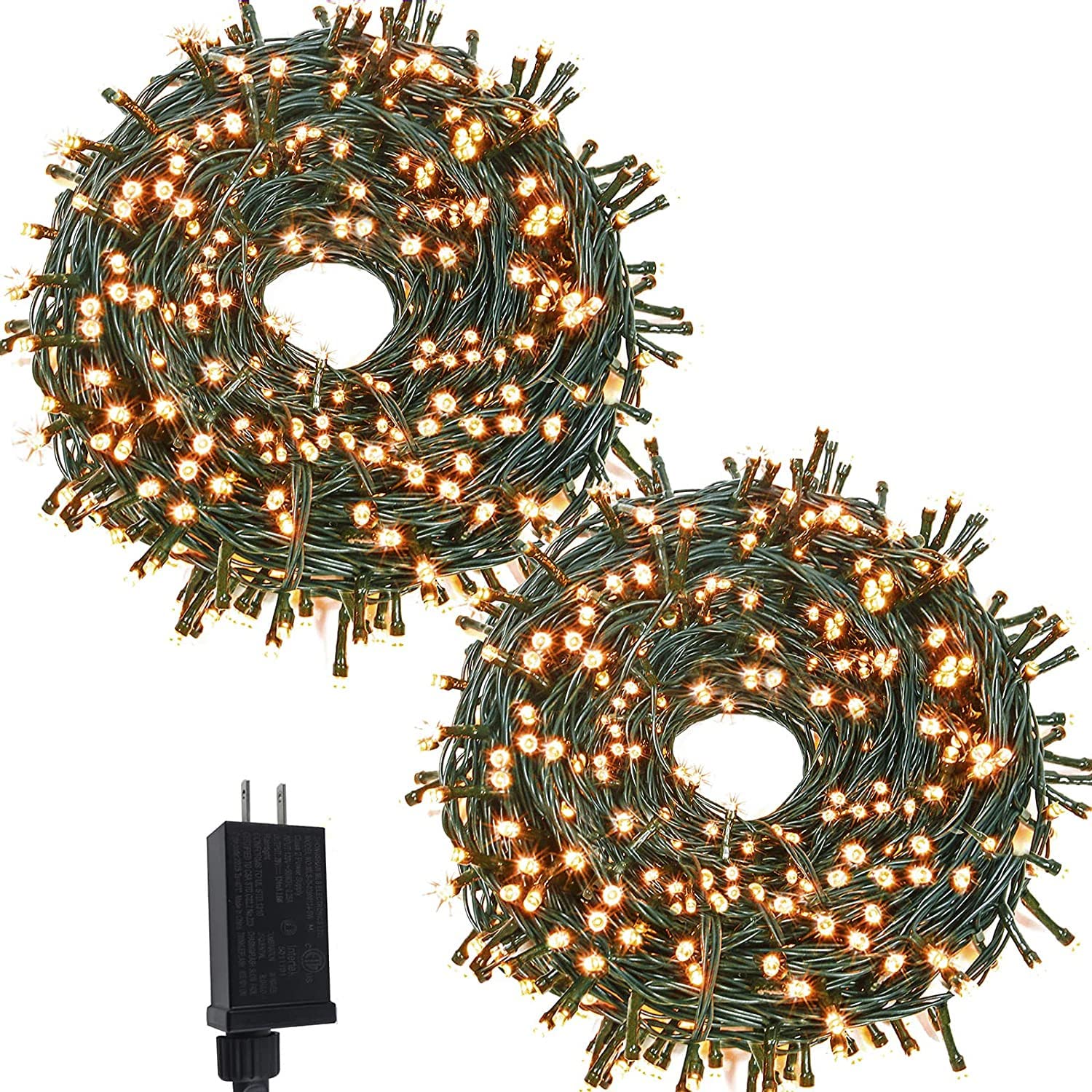 600 LED Connectable String Lights - 210 ft with 8 Lighting Modes | Warm White Mini Fairy Lights for Indoor & Outdoor Use | Perfect for Christmas Tree, Garden, Wedding, Party & Home Decoration