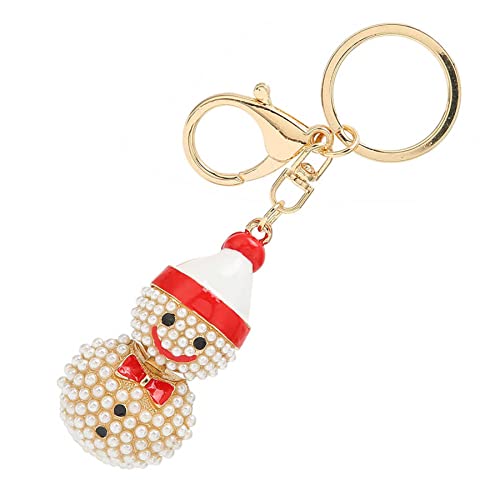 Pearl Snowman Keychain - Christmas Gift Jewelry for Bags & Keys