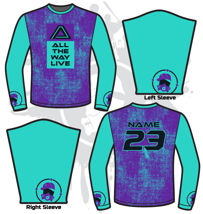 Fade Out Full Dye Long Sleeve Jersey - Breathable Performance Shirt for Men & Women - Perfect for Running, Gym Workouts & Outdoor Sports