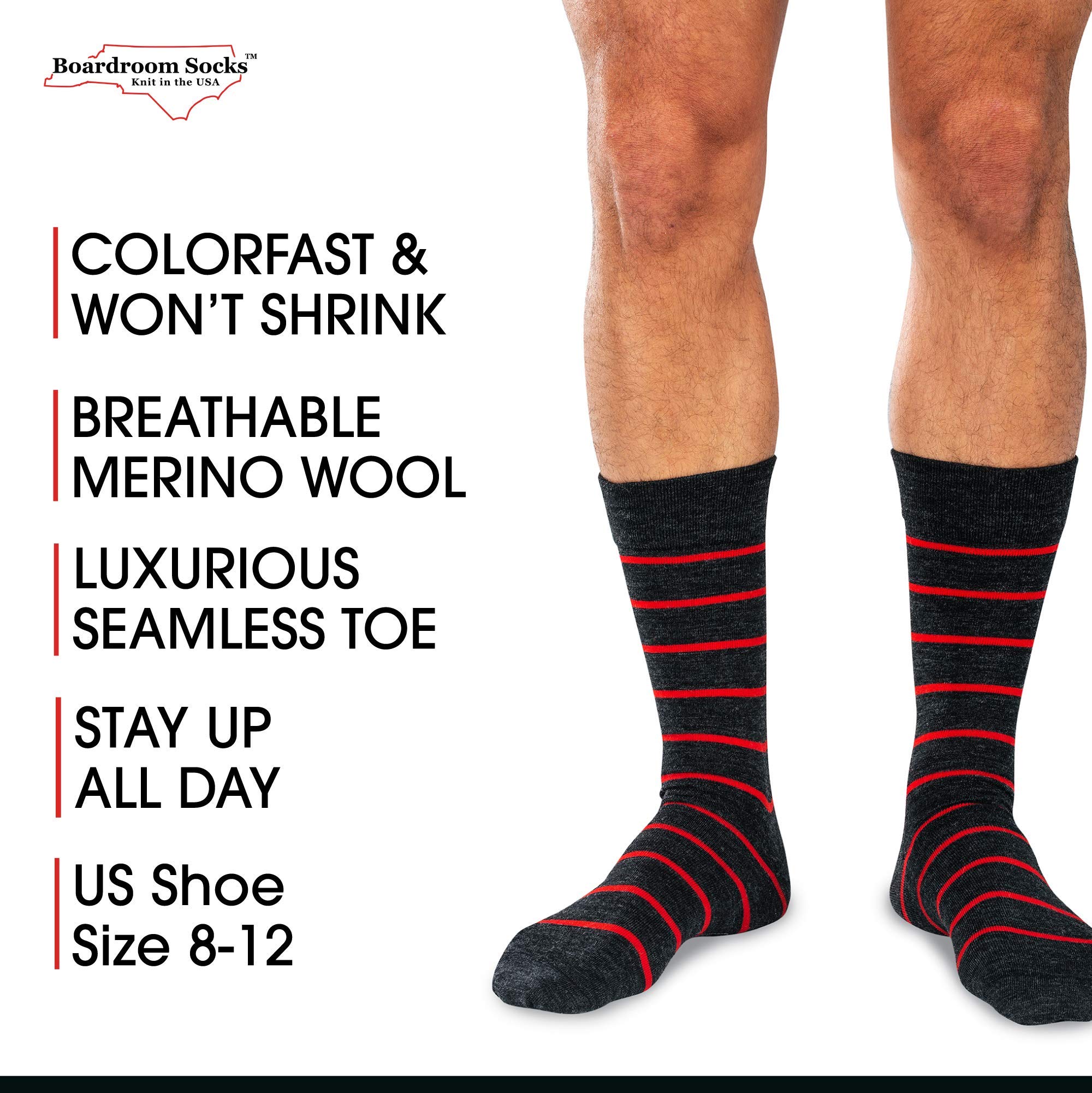 Premium Merino Wool Mid-Calf Dress Socks for Men - Breathable, Comfortable & Stylish Patterned Socks for Business, Office & Formal Occasions
