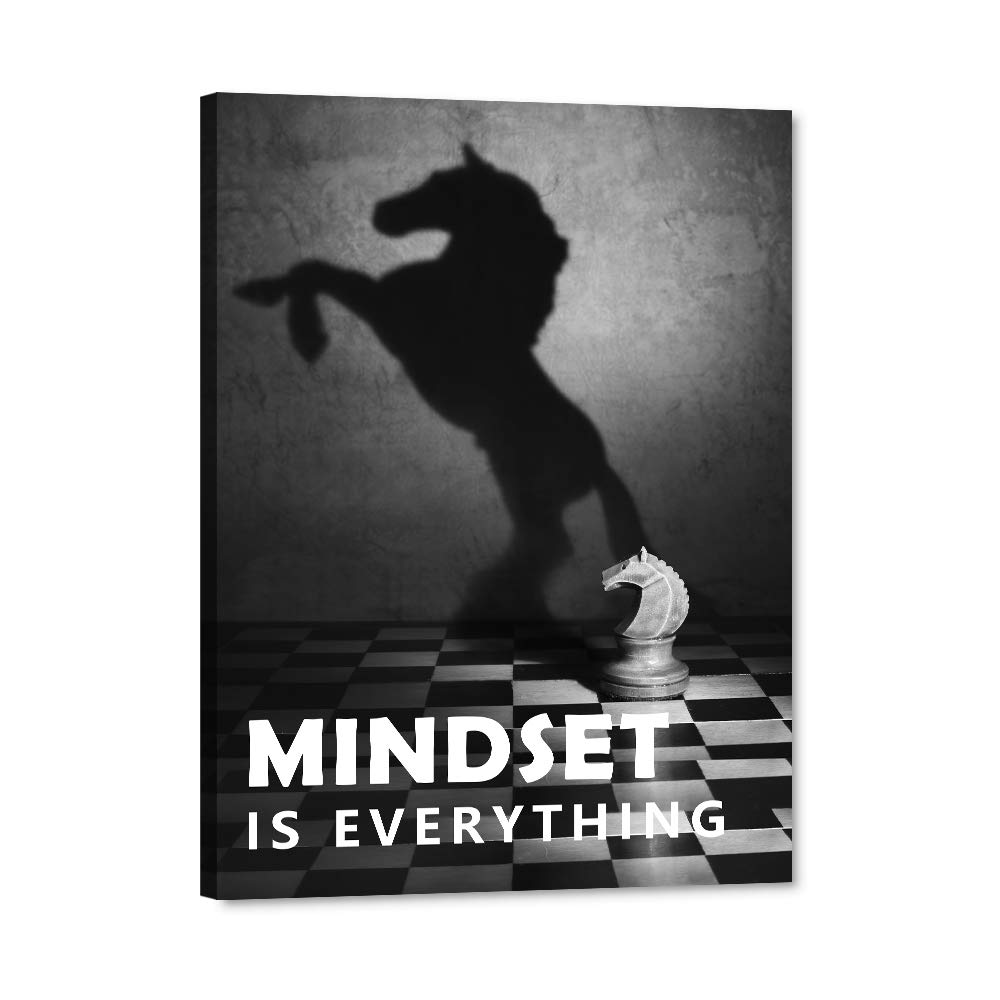 Inspirational Wall Art - Motivational Canvas Prints for Office & Home Decor, Positive Quote Wall Art, Framed Horse Painting for Gym & Living Room - 32x48 Inches - Perfect for Motivation & Workout Spaces
