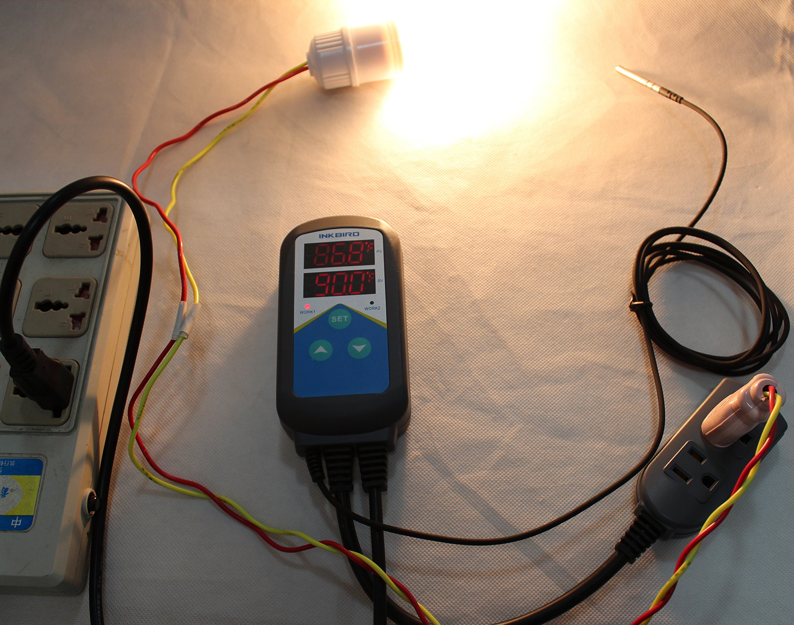 Inkbird ITC-306T Digital Temperature Controller with Pre-Wired Thermostat & 24H Timer - Precise Heating Control for Reptile Tanks, Seed Germination, Egg Incubation, and Home Brewing | Ideal for Terrariums, Greenhouses & DIY Projects
