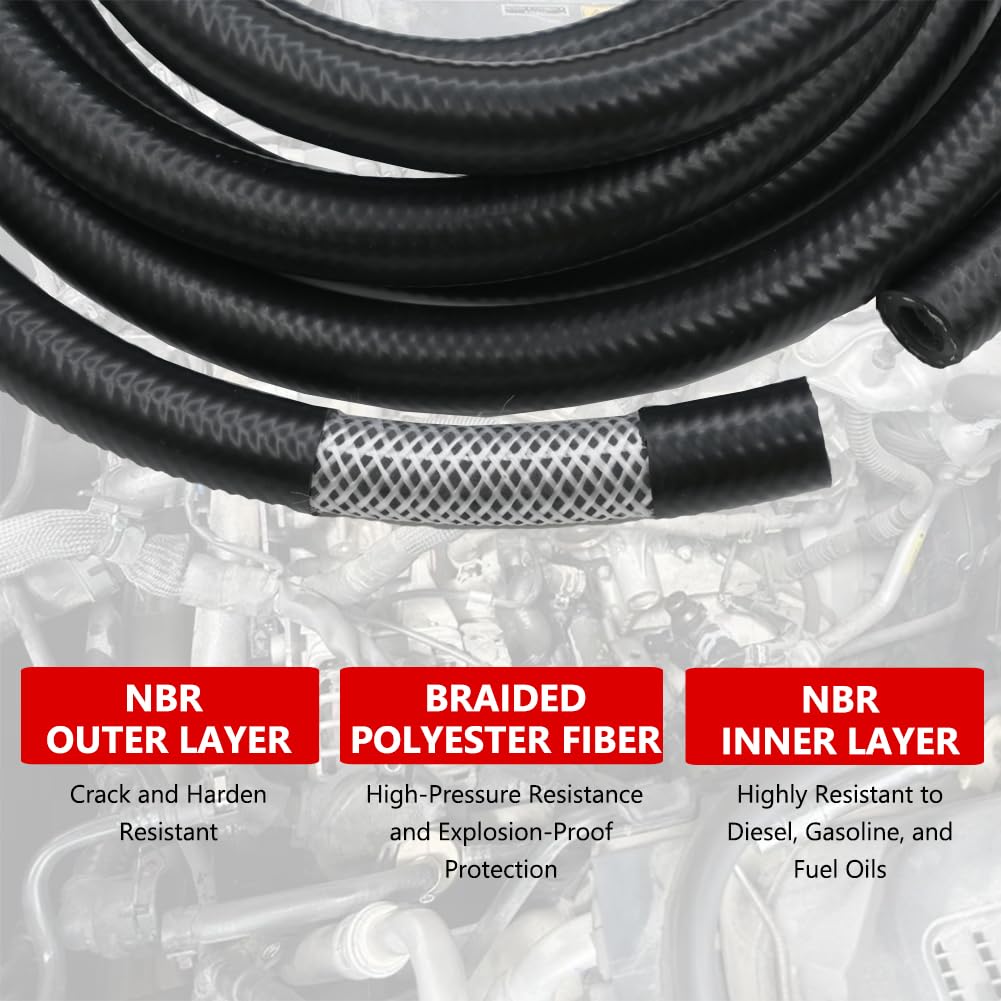 High Pressure 1/2 Fuel Line Hose 300PSI - for Power Steering & Transmission Cooling