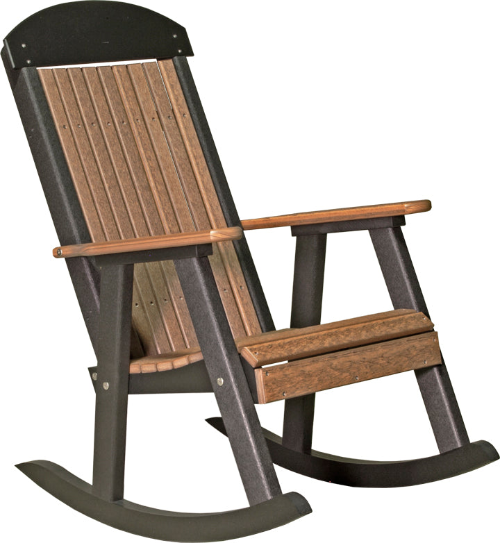 LuxCraft Premium Wooden Porch Rocking Chair - Comfortable Outdoor Rocker for Patio, Garden & Deck Relaxation