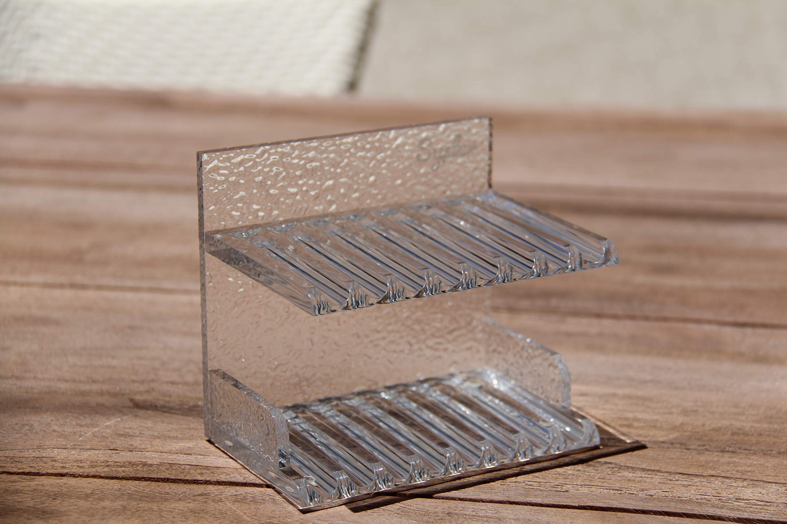 Acrylic Sponge and Soap Holder - 2-in-1 Double Shelf with Drainage for Kitchen Sink, Bathroom & Shower | Durable Soap Dish & Soap Saver for Home, RV, Apartment Use