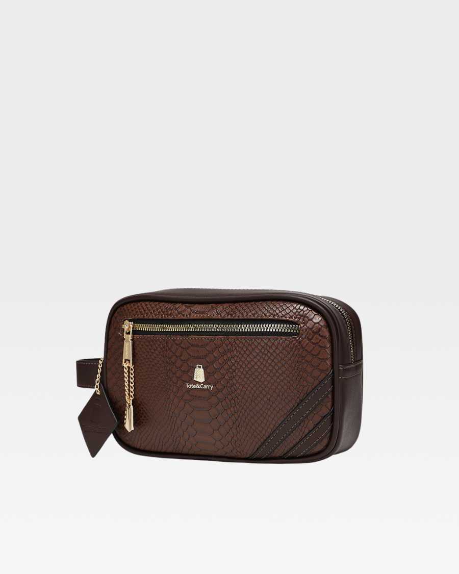 Apollo 1 Premium Leather Toiletry Bag for Men - Chocolate Brown Travel Cosmetic Organizer | Perfect for Business Trips, Gym & Weekend Getaways