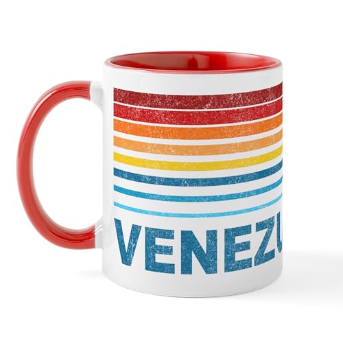 White/Red Inside - Retro Venezuela Palm Tree Mug