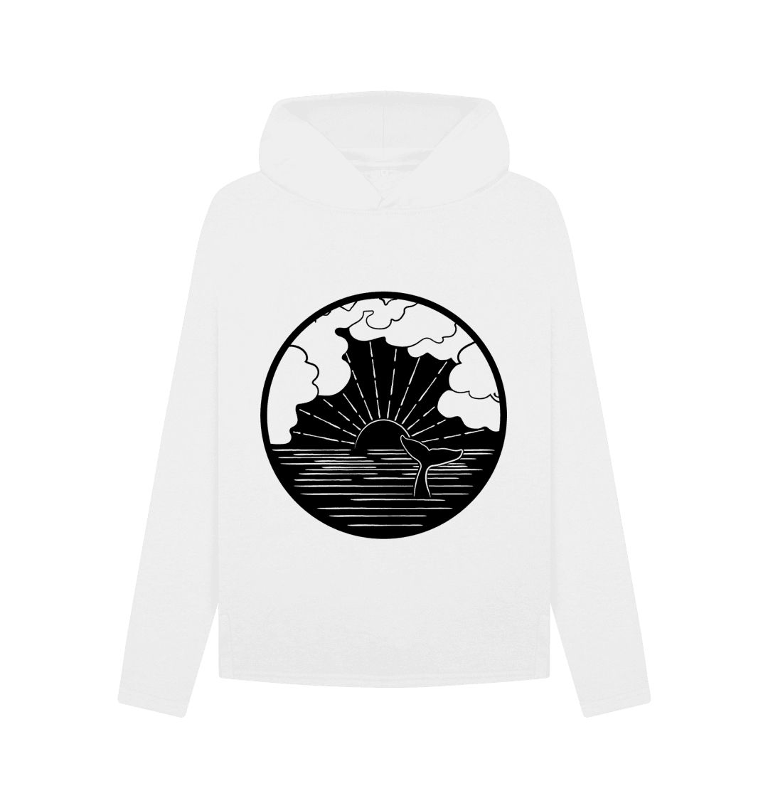 Whale at Sunset White Sweatshirt - Cozy Pullover for Casual Wear, Beach Outings & Relaxing Evenings