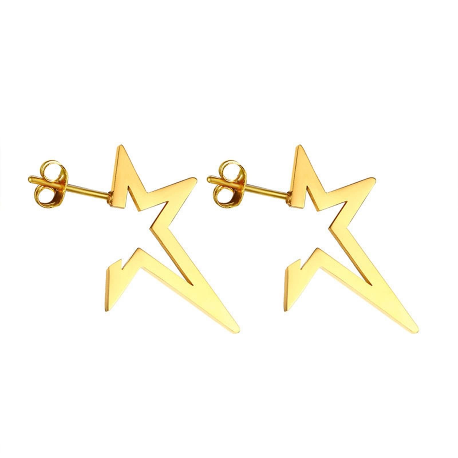 Musihy Surgical Steel Stud Earrings for Women - Hypoallergenic Gold Star Earrings | Perfect for Everyday Wear, Gifts & Special Occasions
