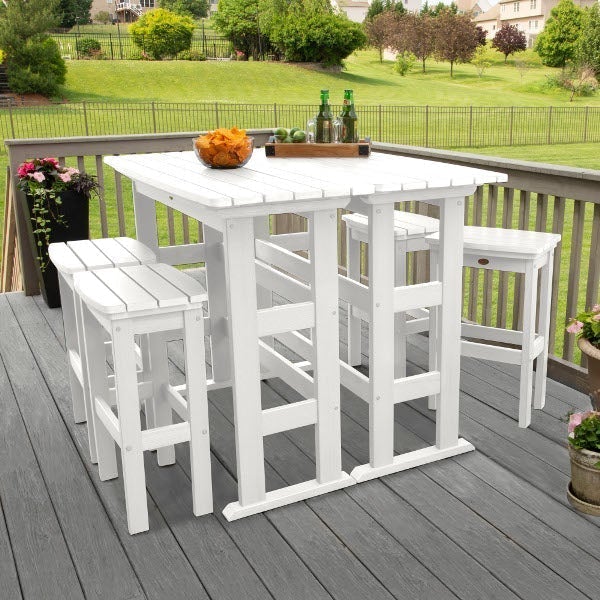 Lehigh 6-Piece Bar Height Balcony Patio Set - Outdoor Dining & Entertaining Furniture for Small Spaces