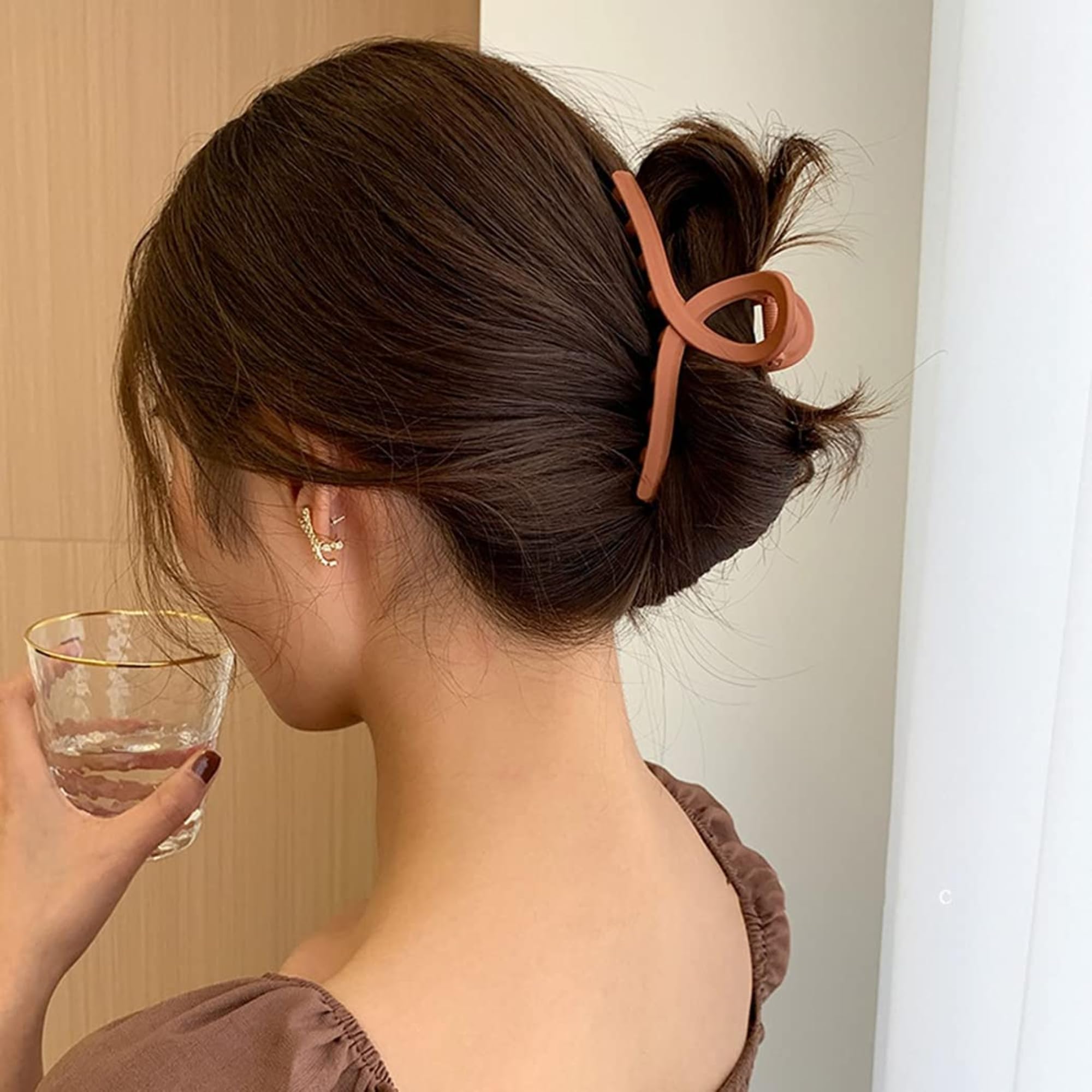 Chema (Pack of 6) Jumbo Claw Hair Clips for Women & Girls - Strong Hold Clutchers for Long Thick/Thin/Curly Hair - Perfect for Ponytails, Buns & Everyday Hairstyles