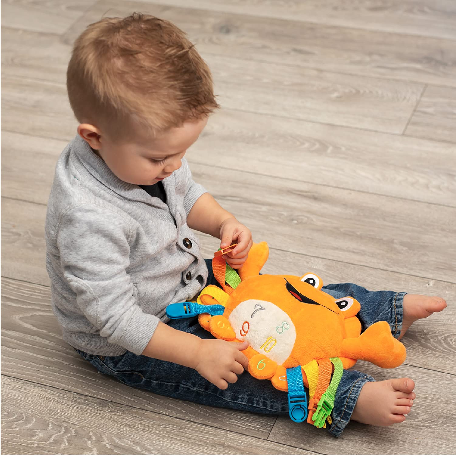 Buckle Toys - Blu Whale & Barney Crab Ocean Buddies Bundle for Toddlers | Sensory Learning Toys for Autistic Kids | Perfect for Travel, Daycare & Preschool Playtime