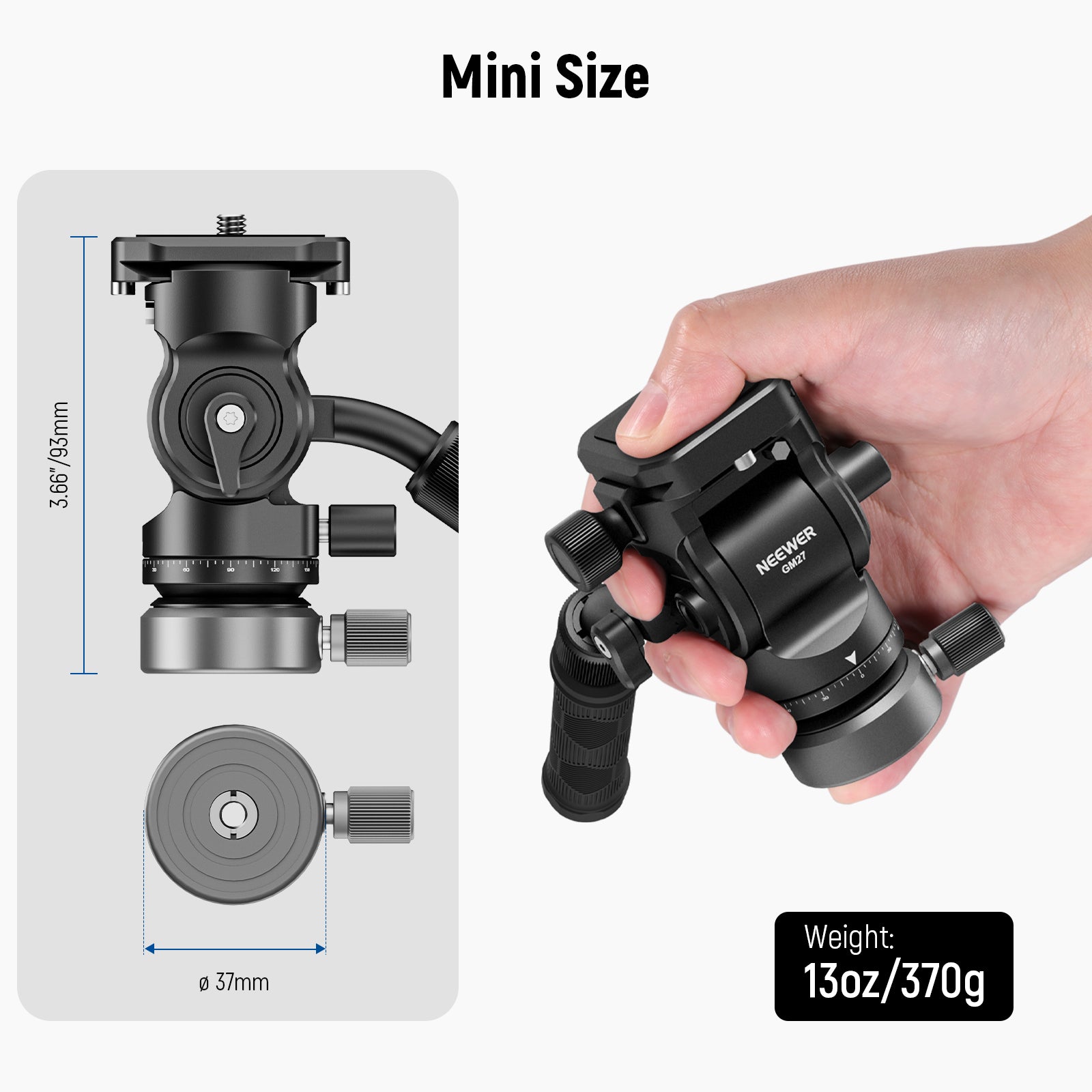 NEEWER GM27 Professional 75mm Video Tripod Fluid Head with 360° Pan & 90° Tilt - Smooth Camera Movement for DSLR, Mirrorless, Camcorders - Perfect for Vlogging, Filmmaking, Live Streaming & Photography