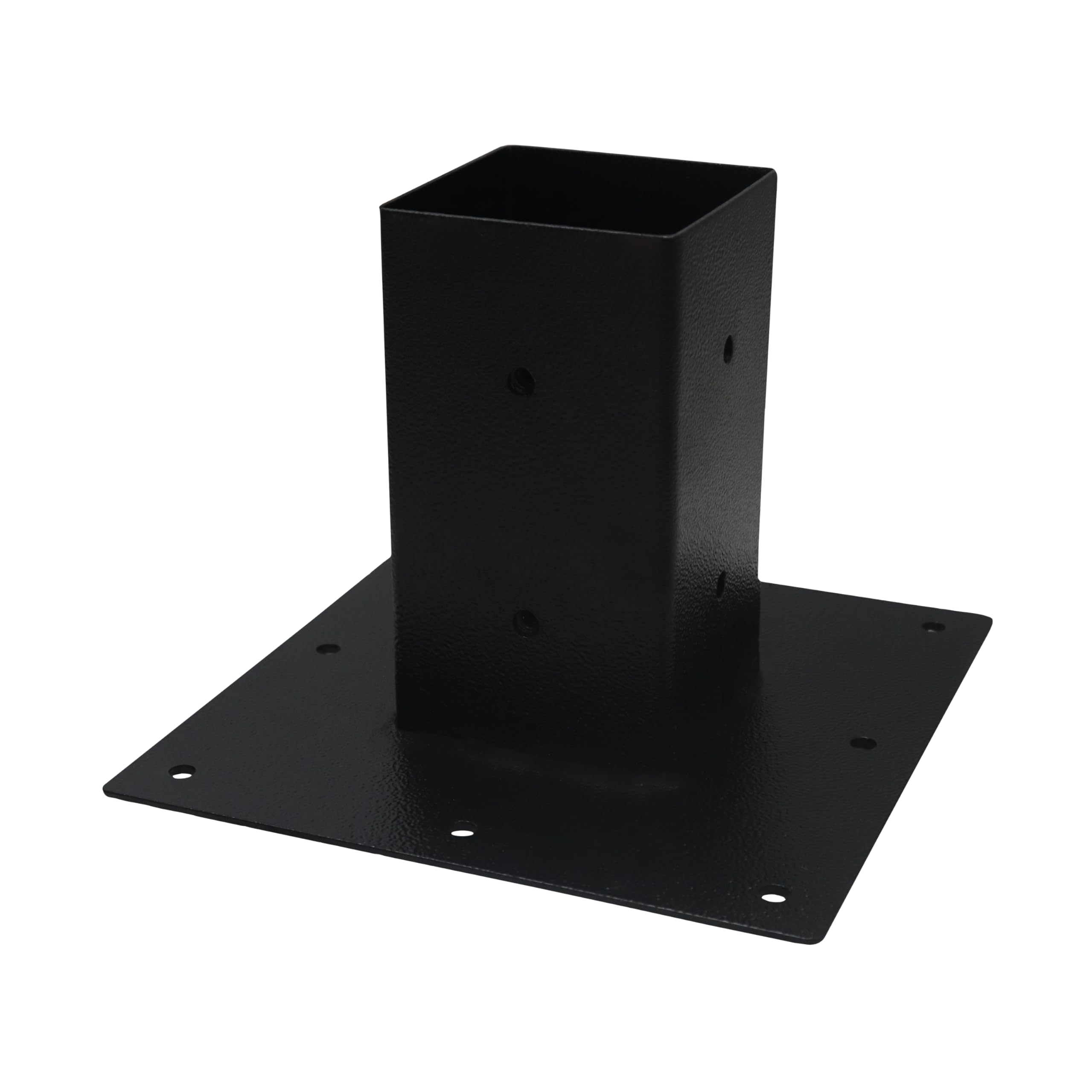 Heavy Duty 4x4 Post Base - Carbon Steel Mailbox Mounting Plate for Concrete & Soil Ground - Deck, Porch, Railing Support - Outdoor Mailbox Post Installation & Home Improvement Projects