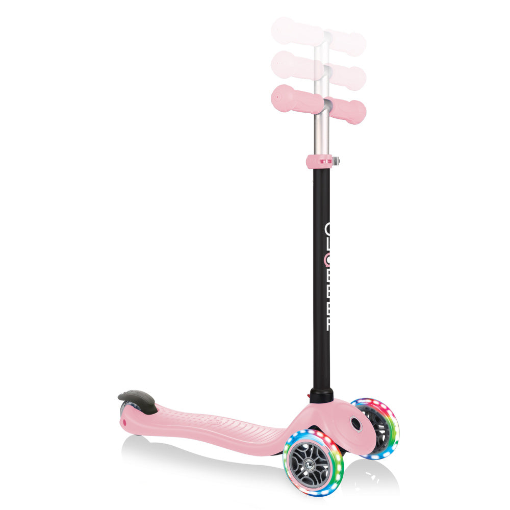 Globber Go Up Sporty Lights Scooter for Kids - LED Wheel Light Up Kick Scooter with Adjustable Handlebar - Perfect for Outdoor Play, Commuting & Neighborhood Rides