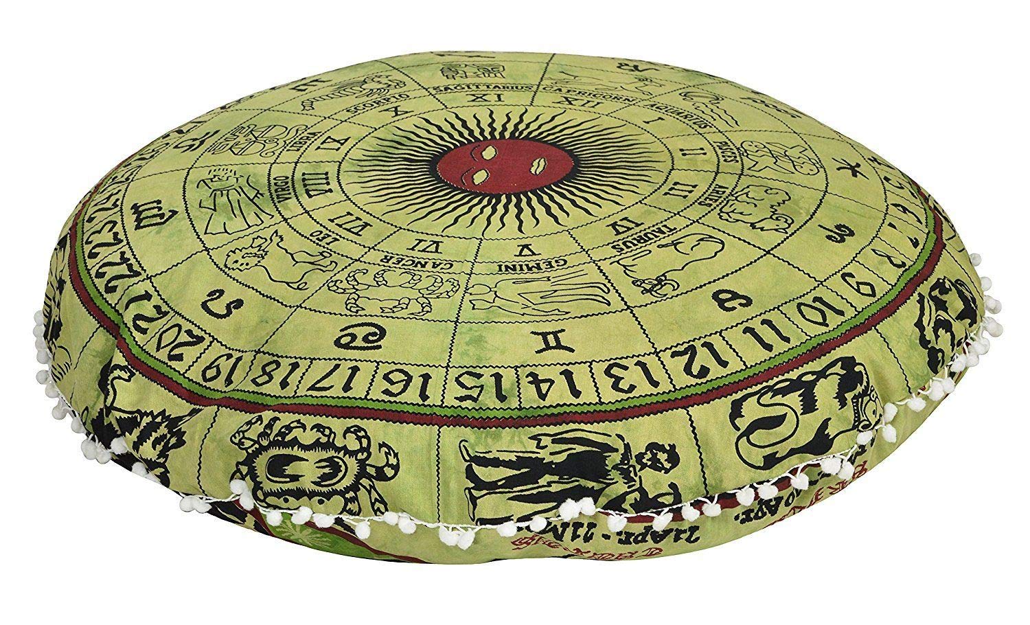 Boho Mandala Floor Pillow Cover - Cotton Meditation Cushion for Yoga & Home Decor