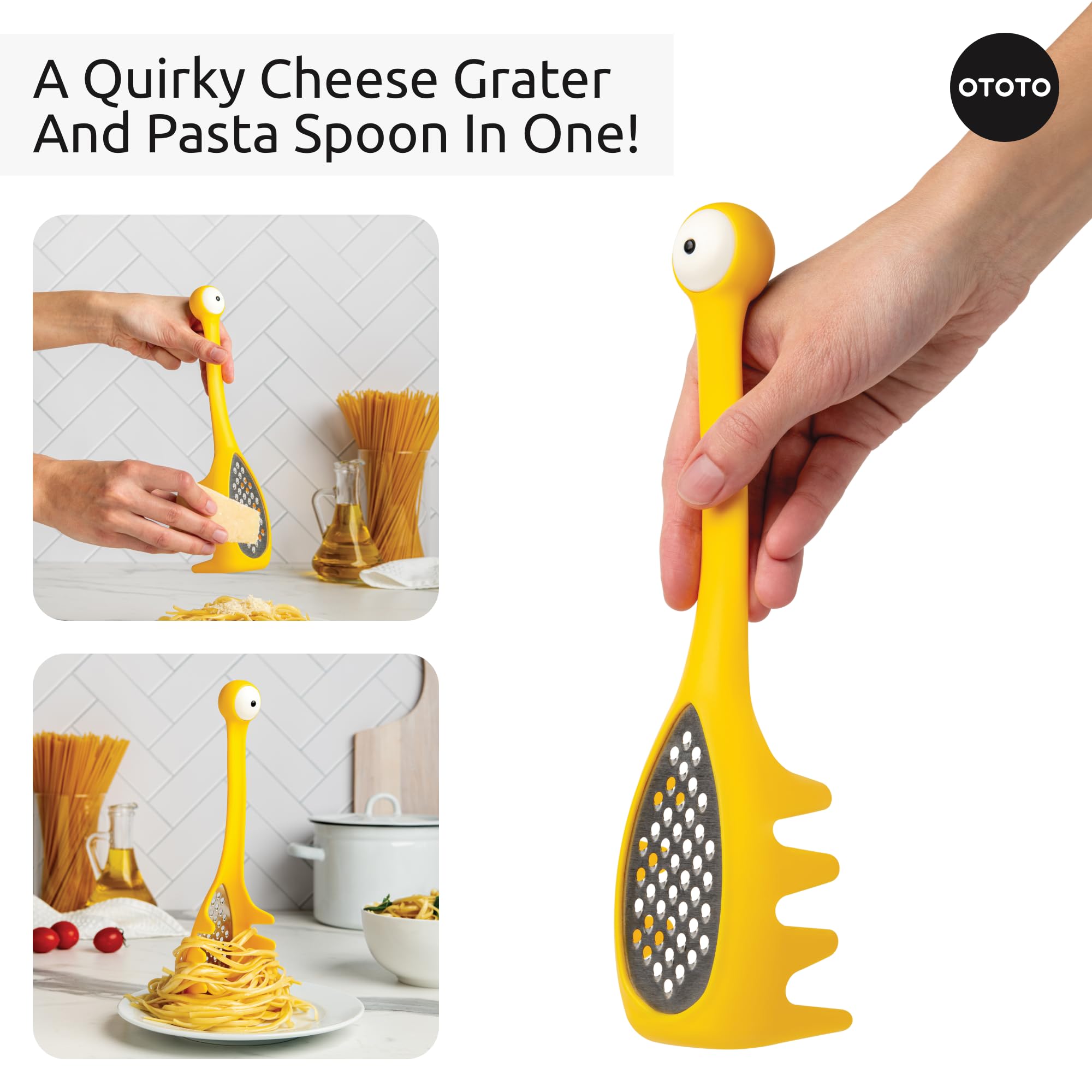 OTOTO Pasta Spoon & Spaghetti Spoon - Premium Kitchen Utensil for Cooking Pasta, Unique Cooking Gift Idea for Food Lovers - Perfect for Italian Cuisine, Home Chefs & Pasta Enthusiasts