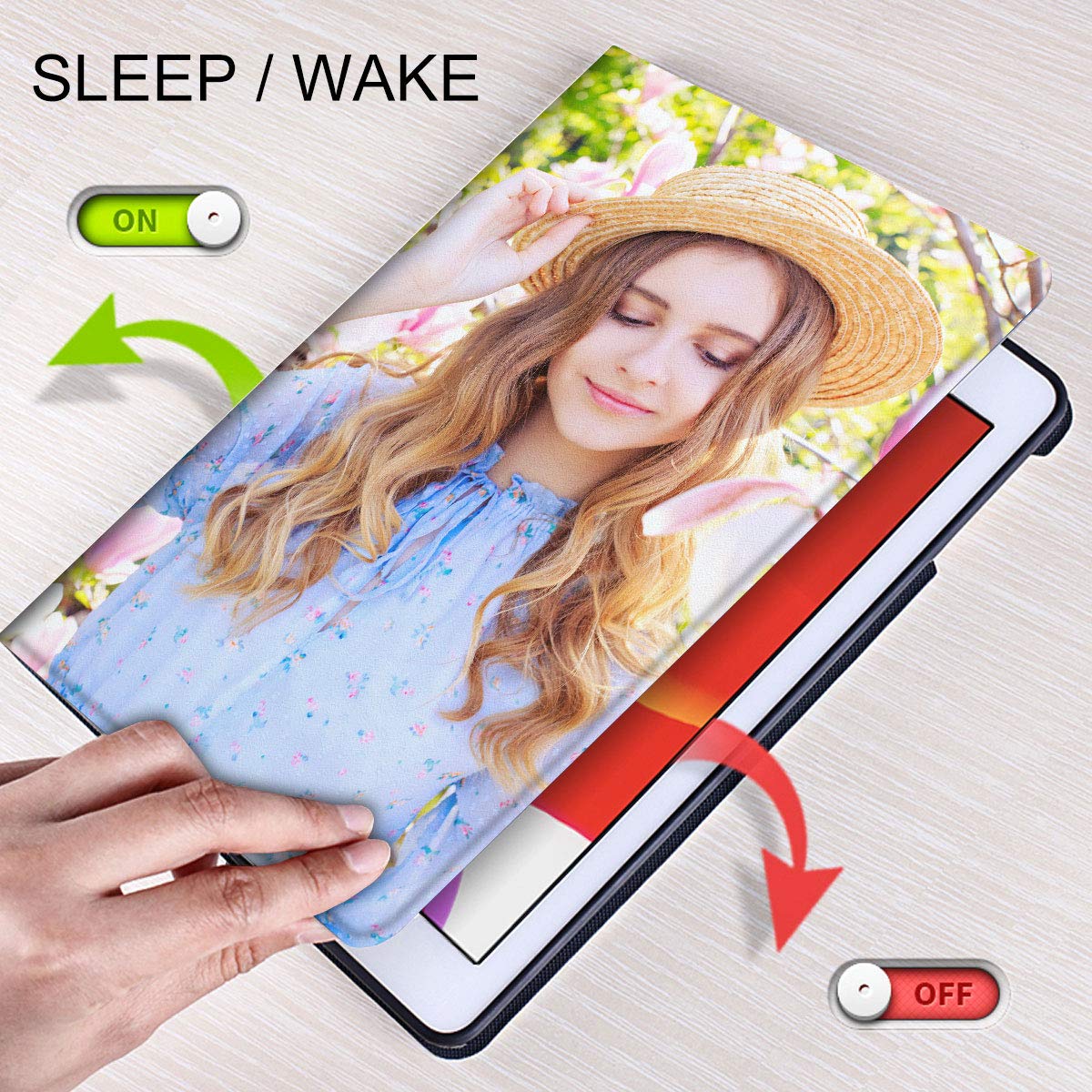 SHUMEI Custom Photo Case for iPad 10.2 inch 7th/8th/9th Generation (2019-2021) - Personalized Picture Leather Soft TPU Cover with Microfiber Lining & Auto Sleep/Wake | Protective Case for Work, School & Travel